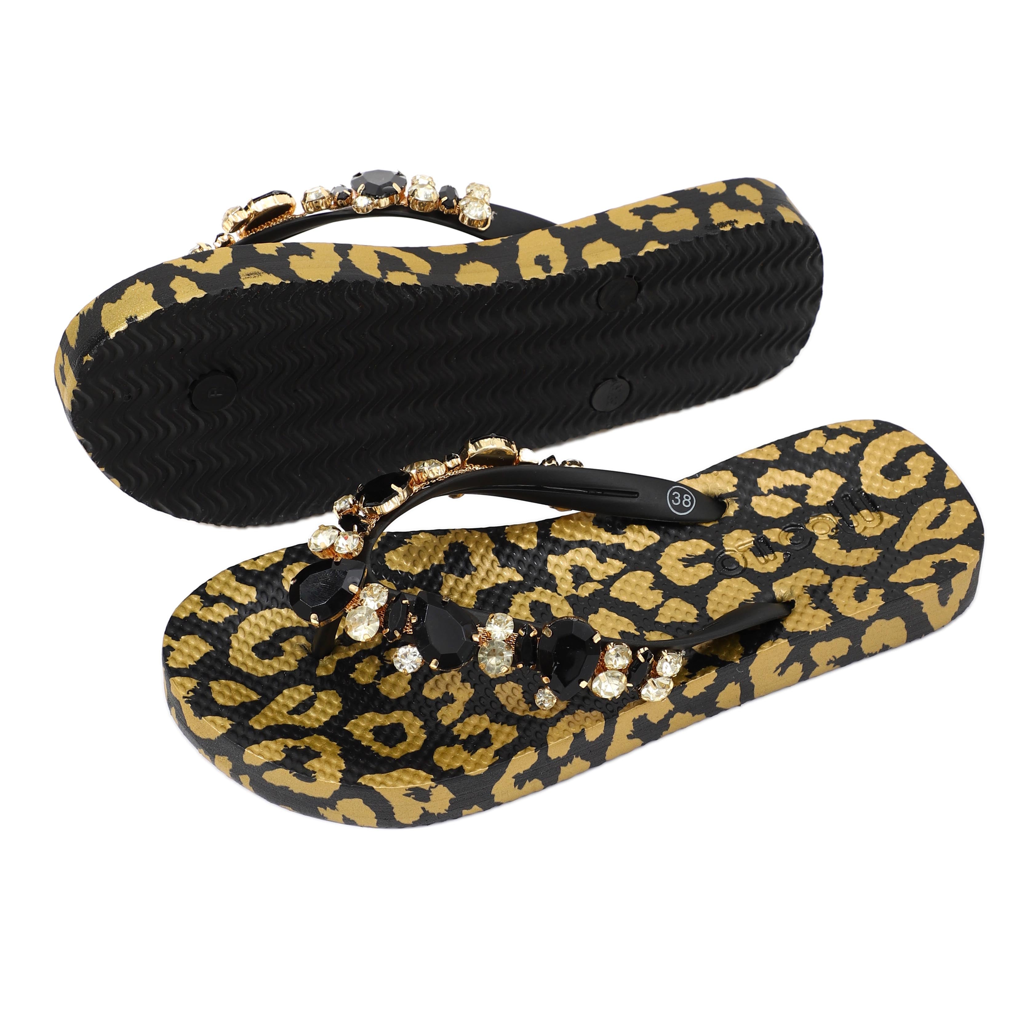 Flip-Flop / Leo Schwarz - Gold / Schwarz
