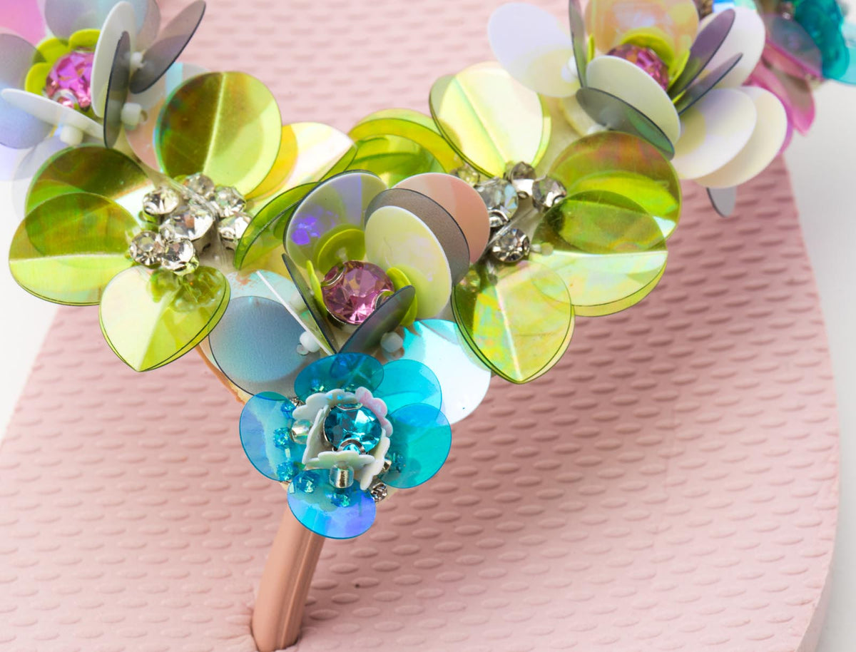 Flip-flops / Blomster - rosa / B-vare / returvarer