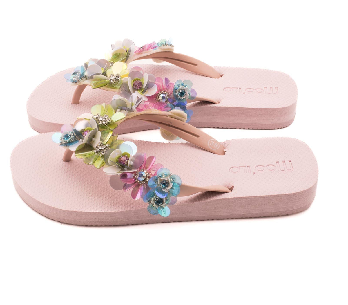 Flip-flops / Blomster - rosa / B-vare / returvarer