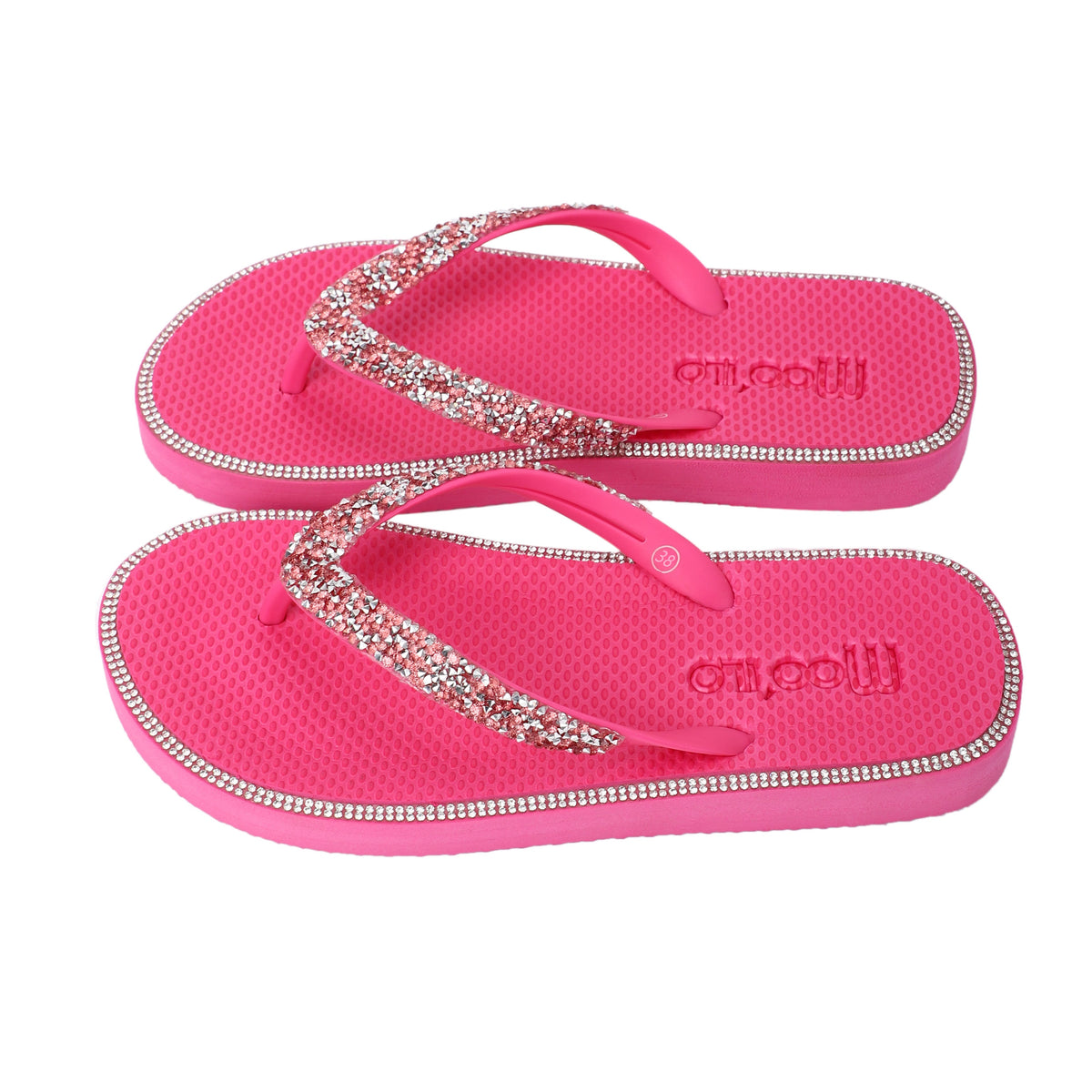 Flip-flop / Anna Metallic -rosa / pakket i metallic-neoprenveske / B-vare