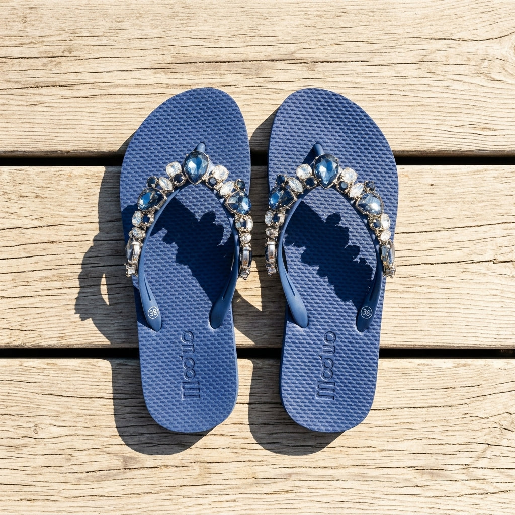 Embellished flip-flops — Summer Flat Lay | Generated by Modelize