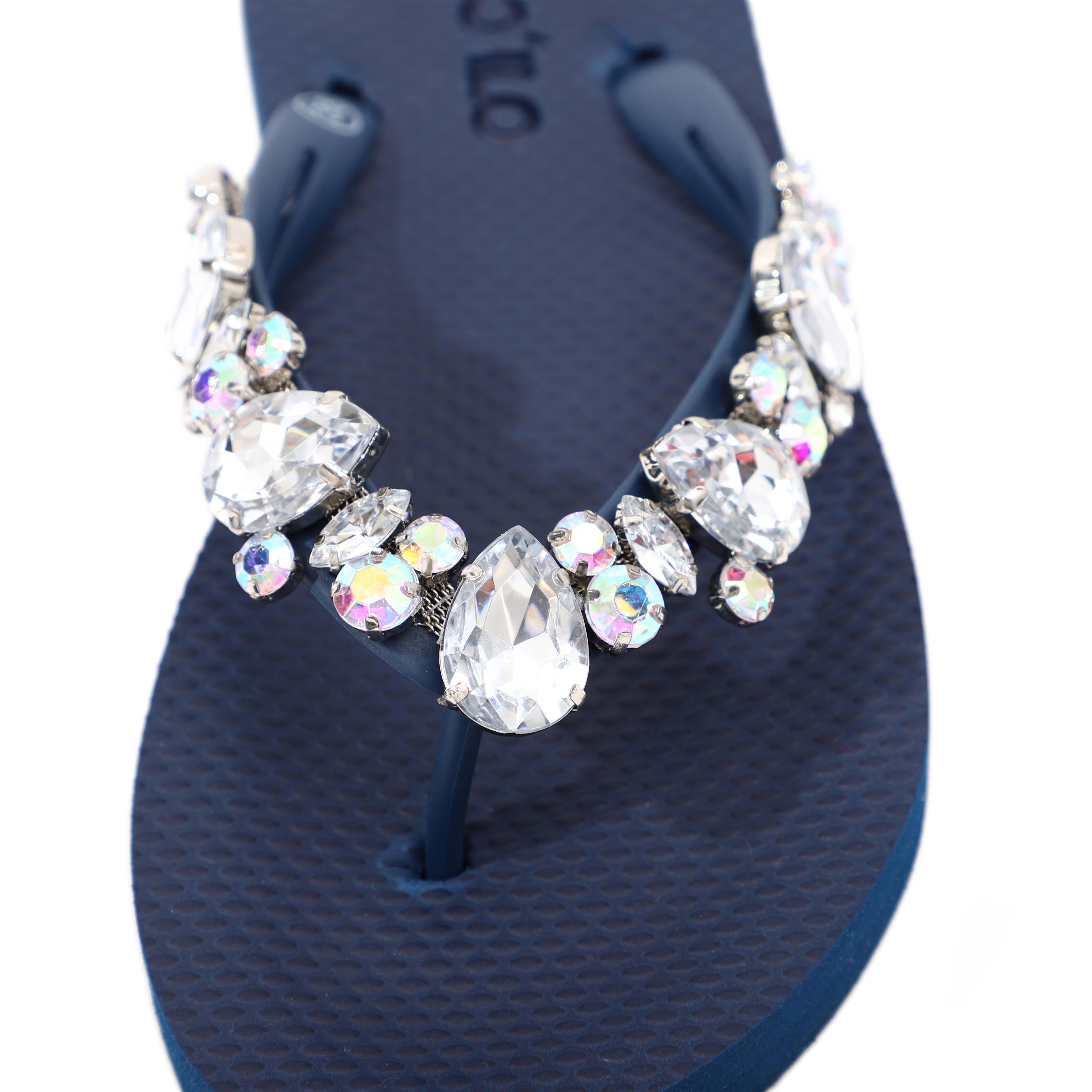 Flip-Flop / Katja - Navy Blau -Transparent