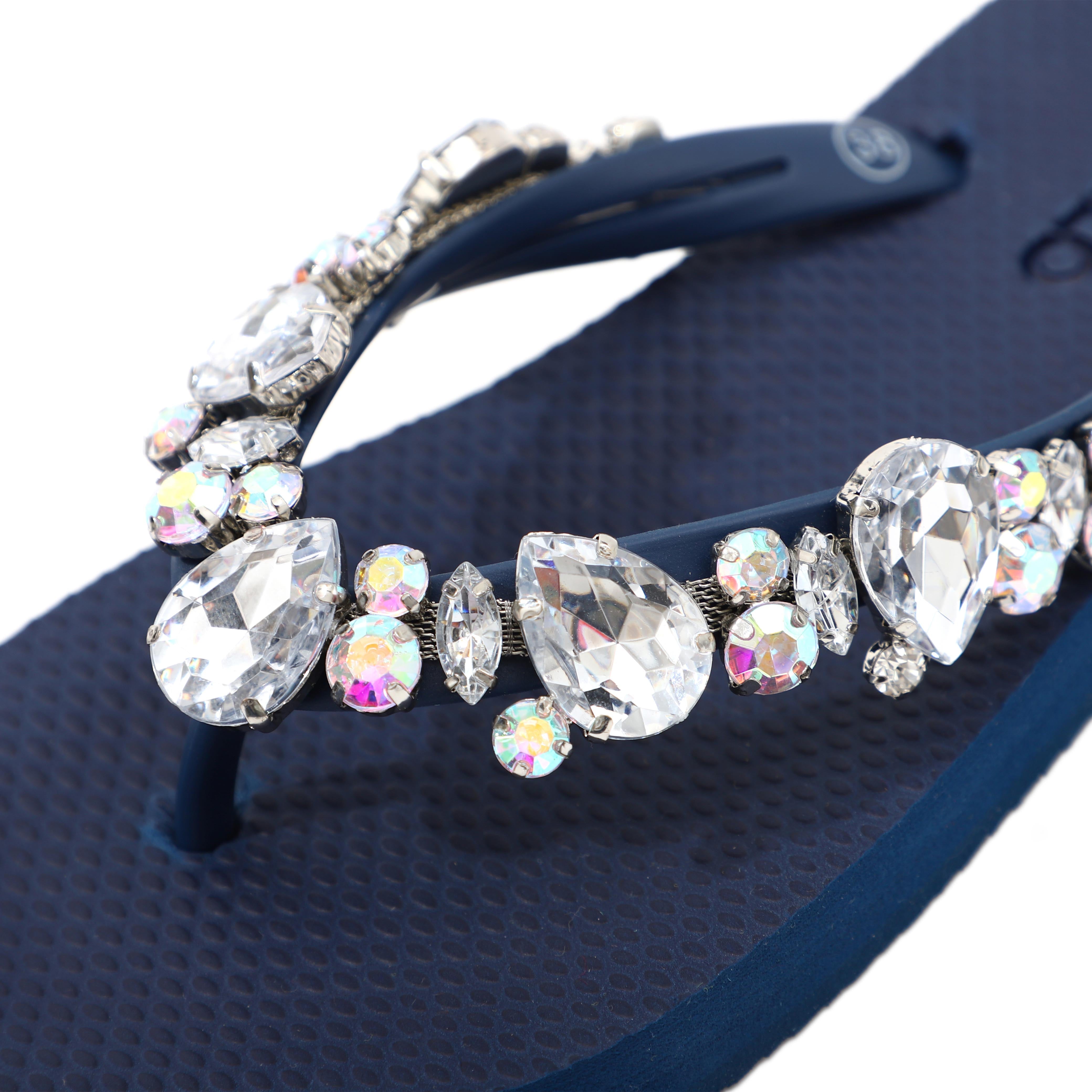 Flip-Flop / Katja - Navy Blau -Transparent