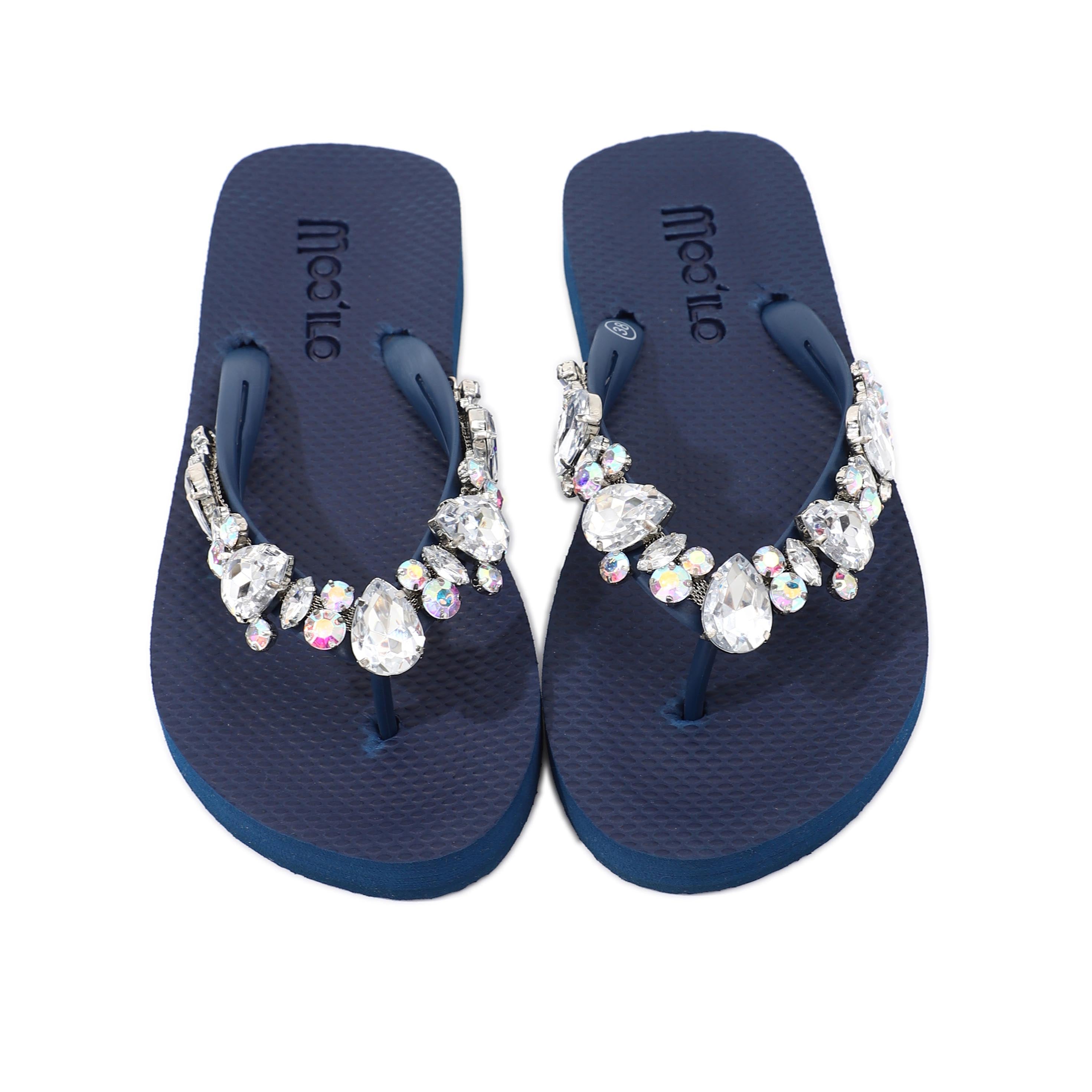 Flip-Flop / Katja - Navy Blau -Transparent