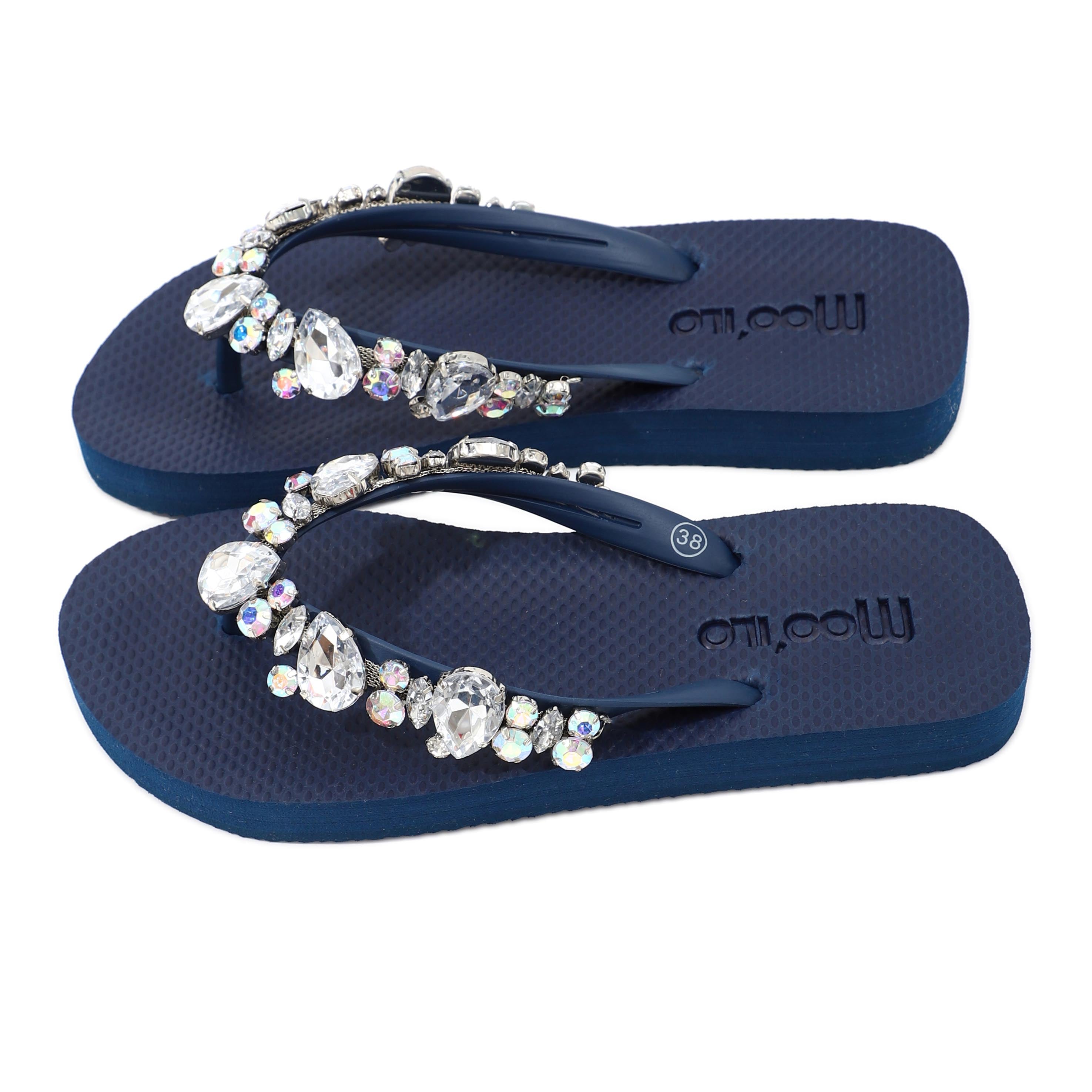 Flip-Flop / Katja - Navy Blau -Transparent