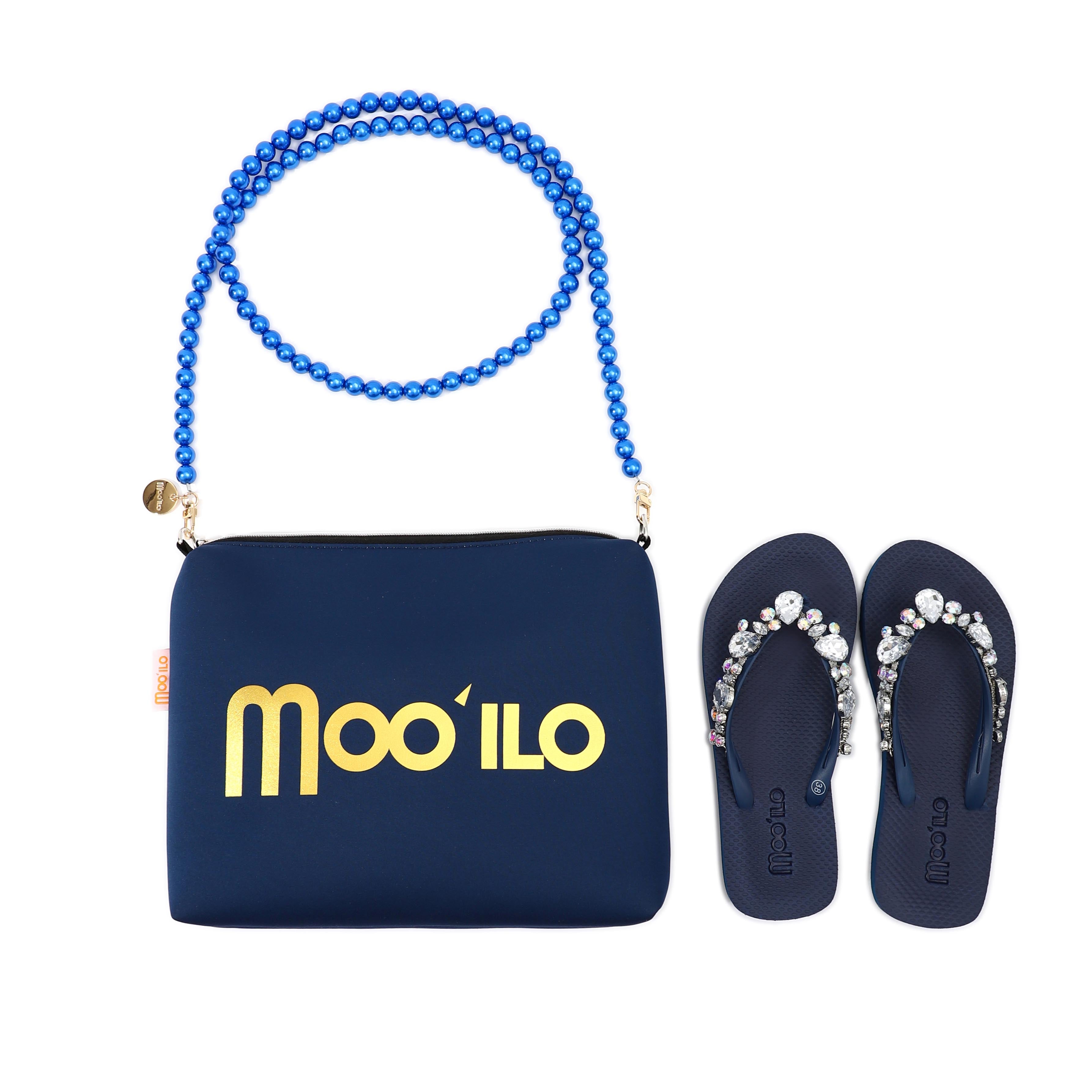 Flip-Flop / Katja - Navy Blau -Transparent