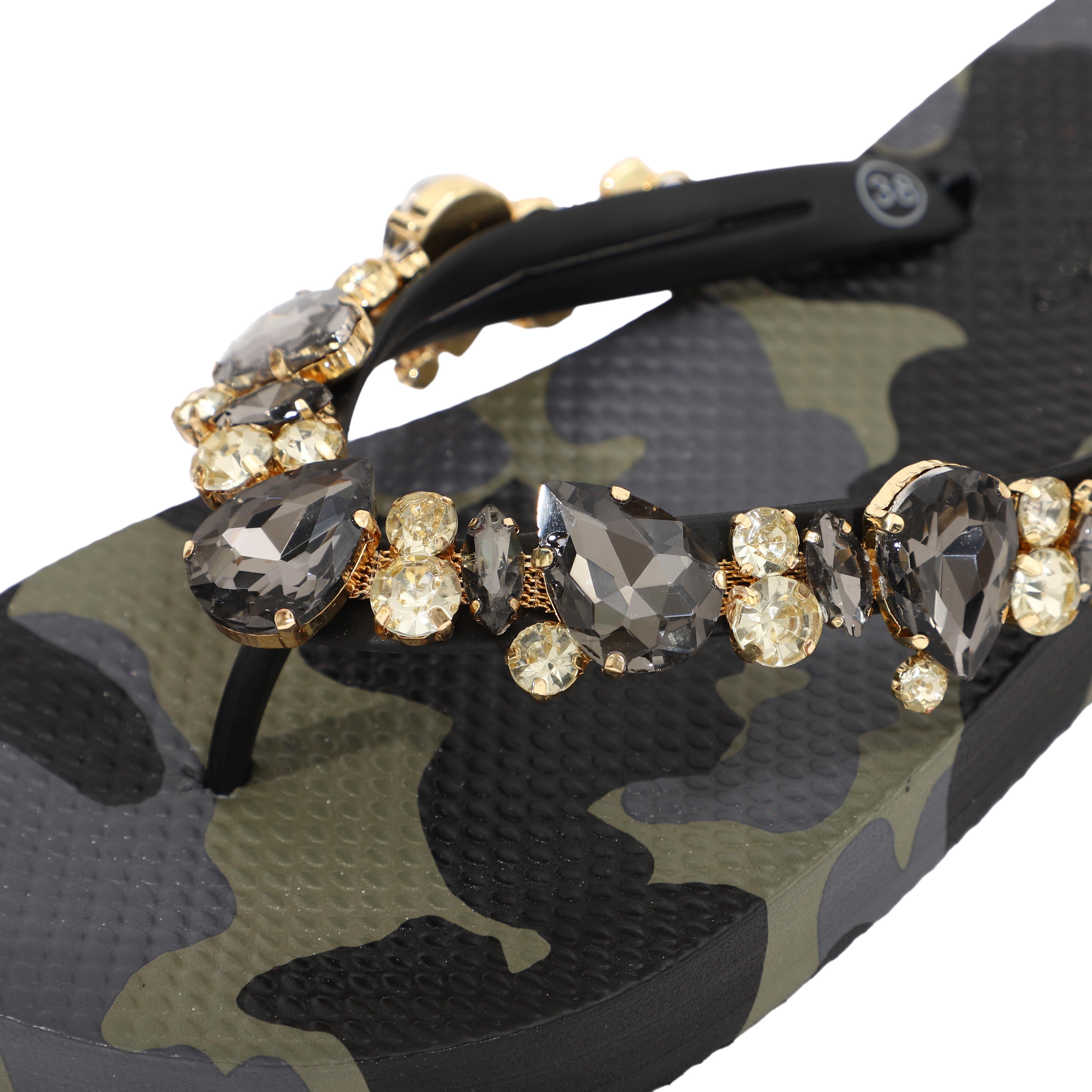 Flip-Flop / Camouflage Khaki - Schwarz