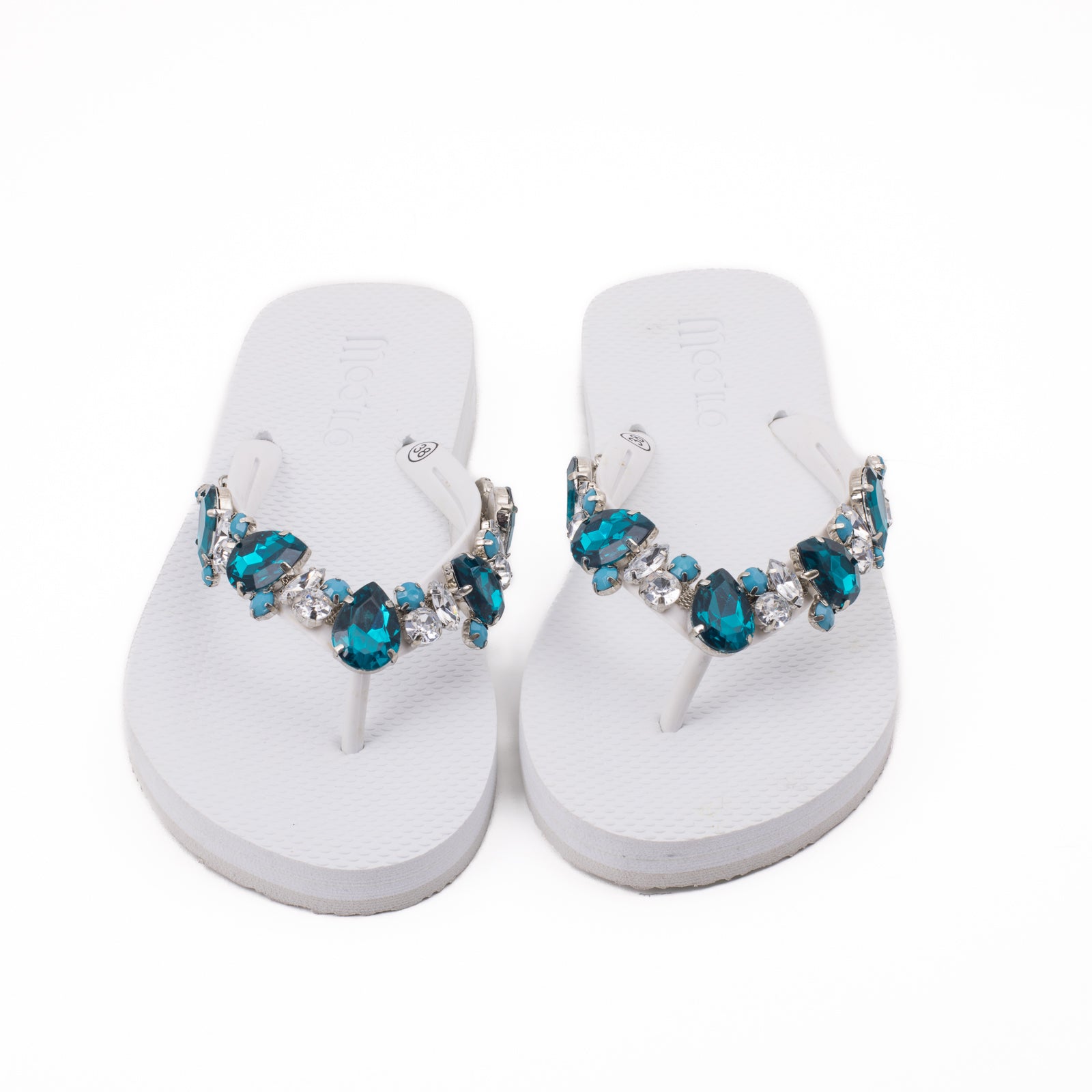 Flip-Flop / Katja - Weiß-Türkis