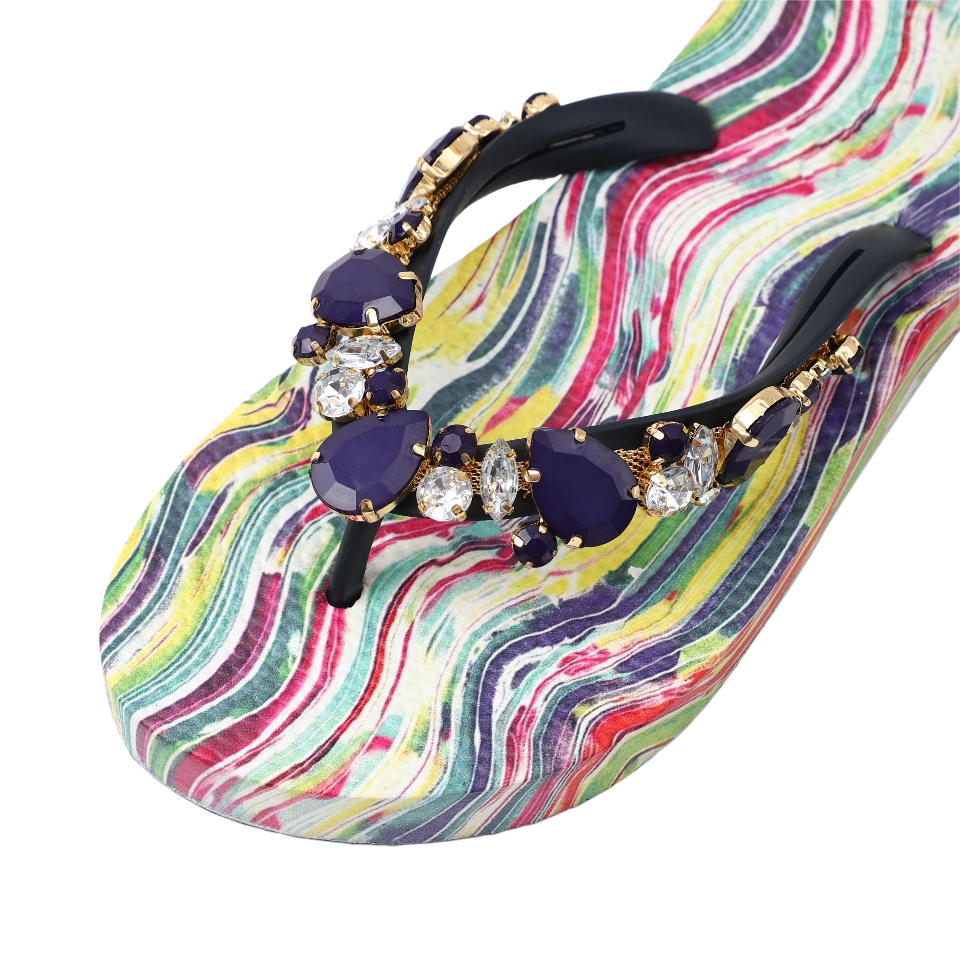 Flip-Flop / Katja - Rainbow / B Ware - Druck kann sich lösen / Schuh wird in einer tollen Laptop Tasche versendet