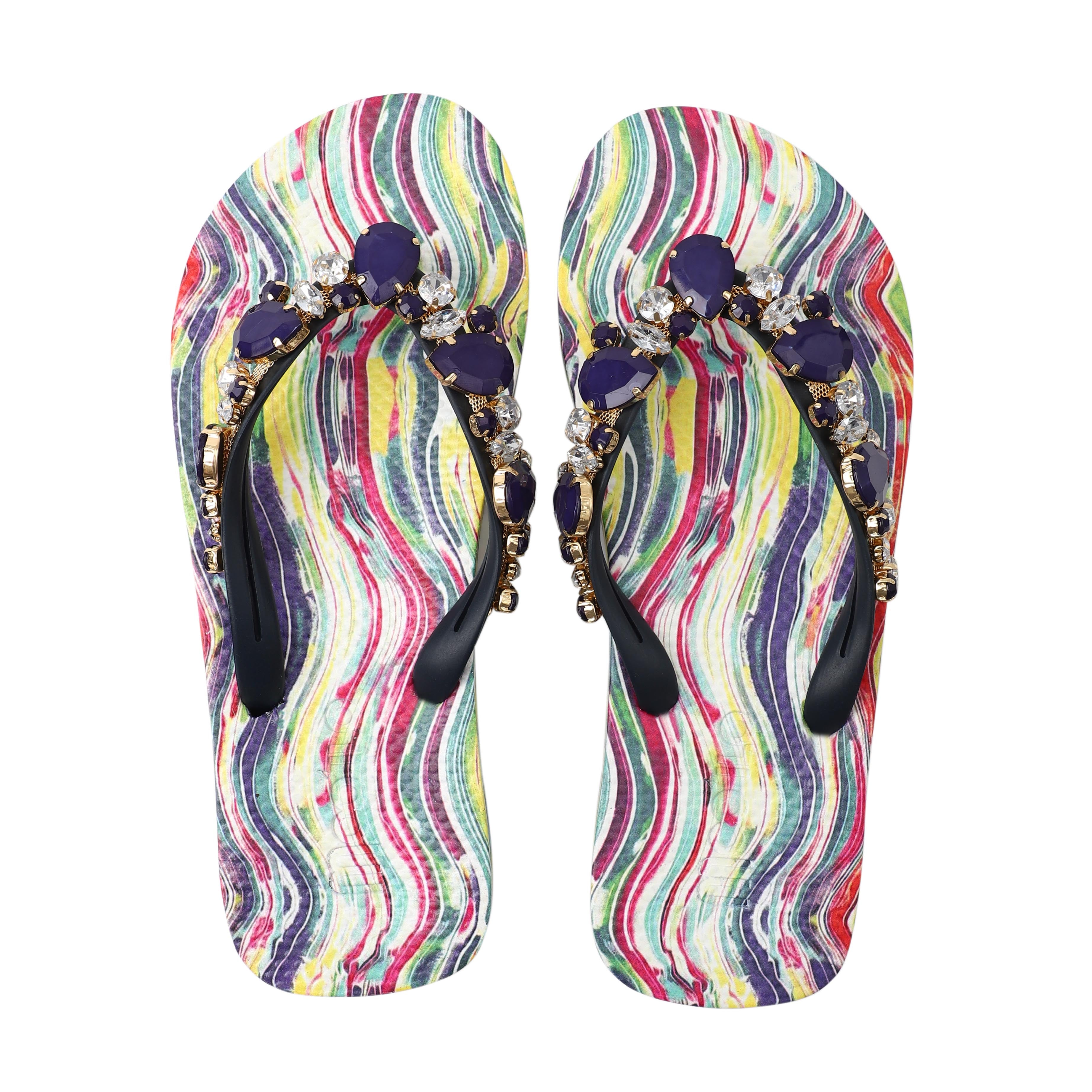 Flip-Flop / Katja - Rainbow / B Ware - Druck kann sich lösen / Schuh wird in einer tollen Laptop Tasche versendet