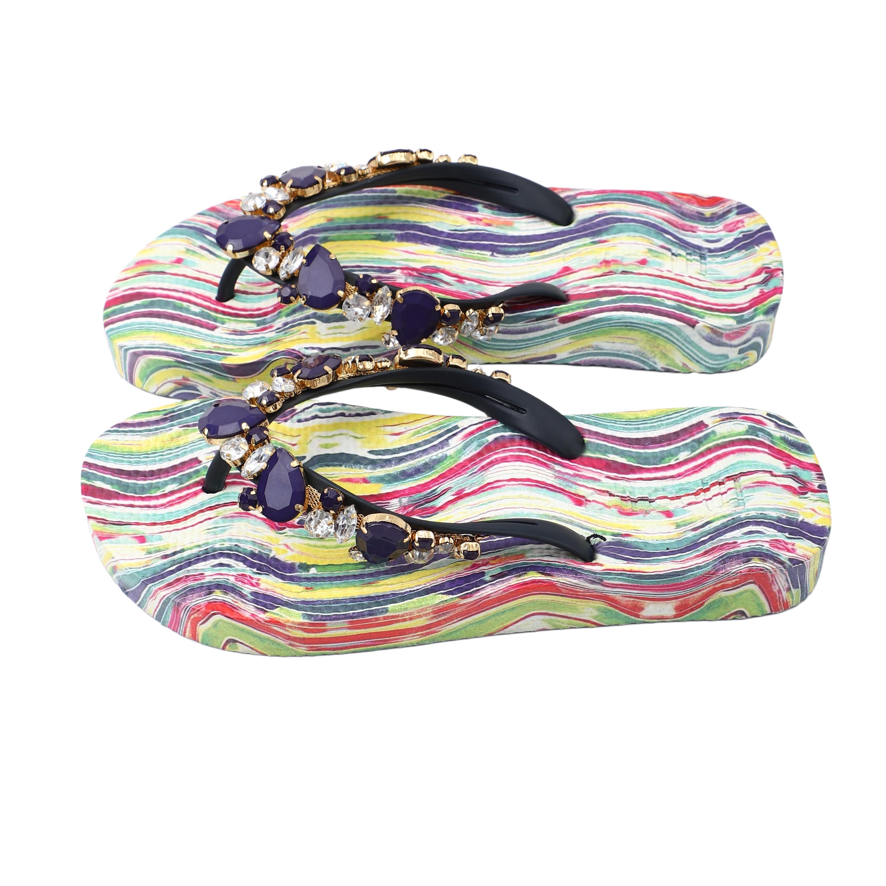 Flip-Flop / Katja - Rainbow / B Ware - Druck kann sich lösen / Schuh wird in einer tollen Laptop Tasche versendet