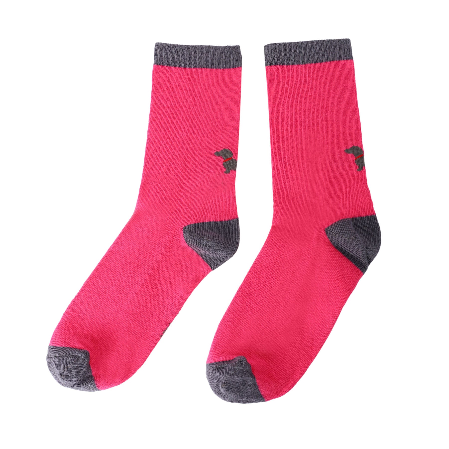 Socken / Dackel Pink-Grau