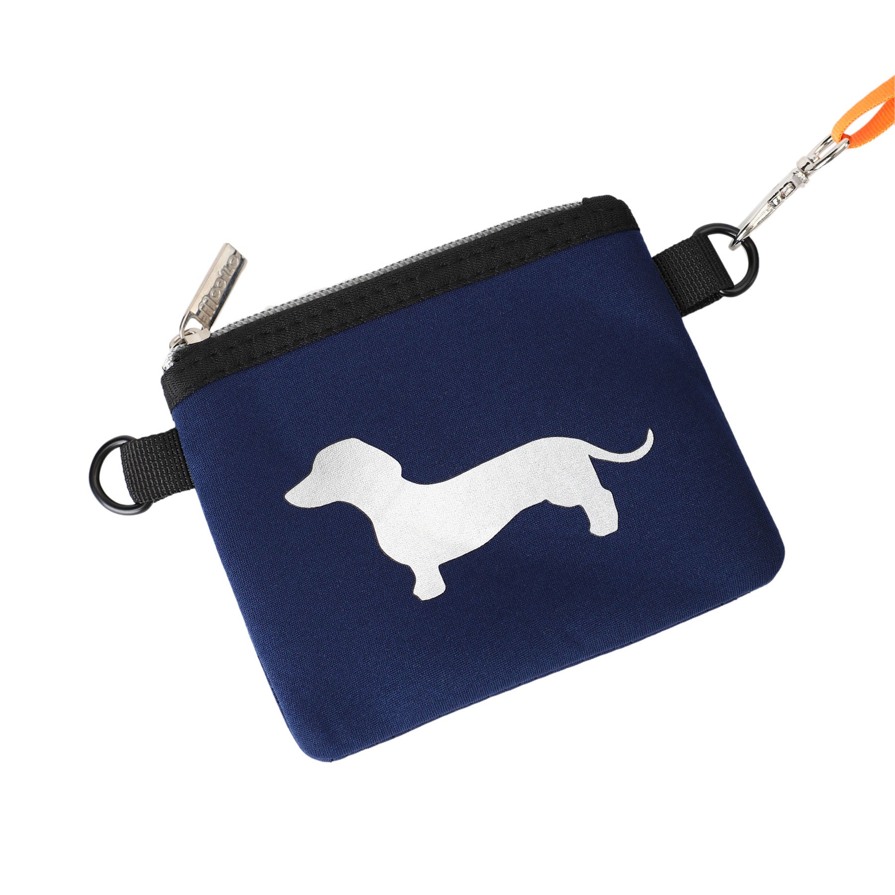 Taschen / Neopren-Umhängetasche Cleo - Dackel Navy-Silber