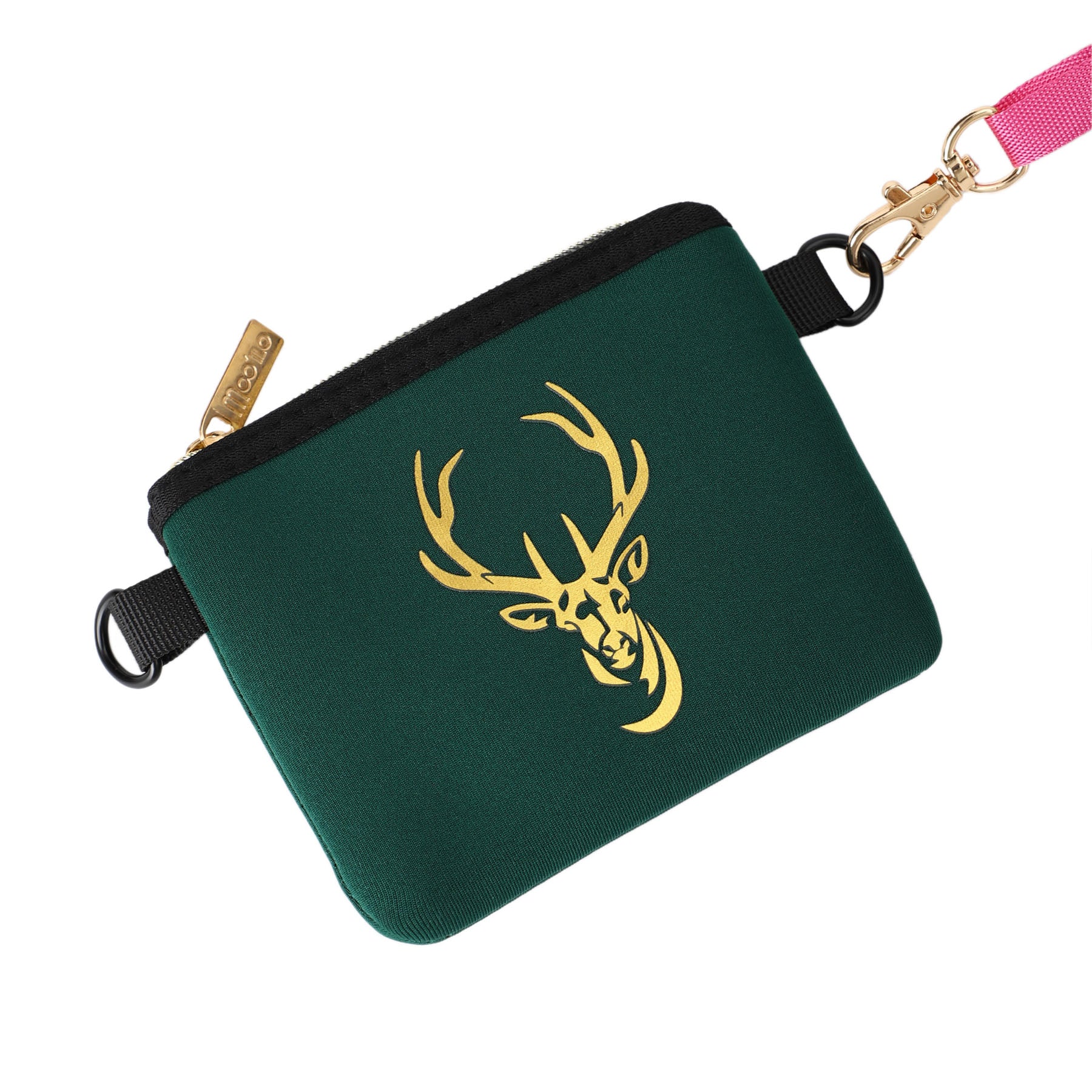 Taschen / Neopren-Umhängetasche Cleo - Hirsch Dunkelgrün-Gold