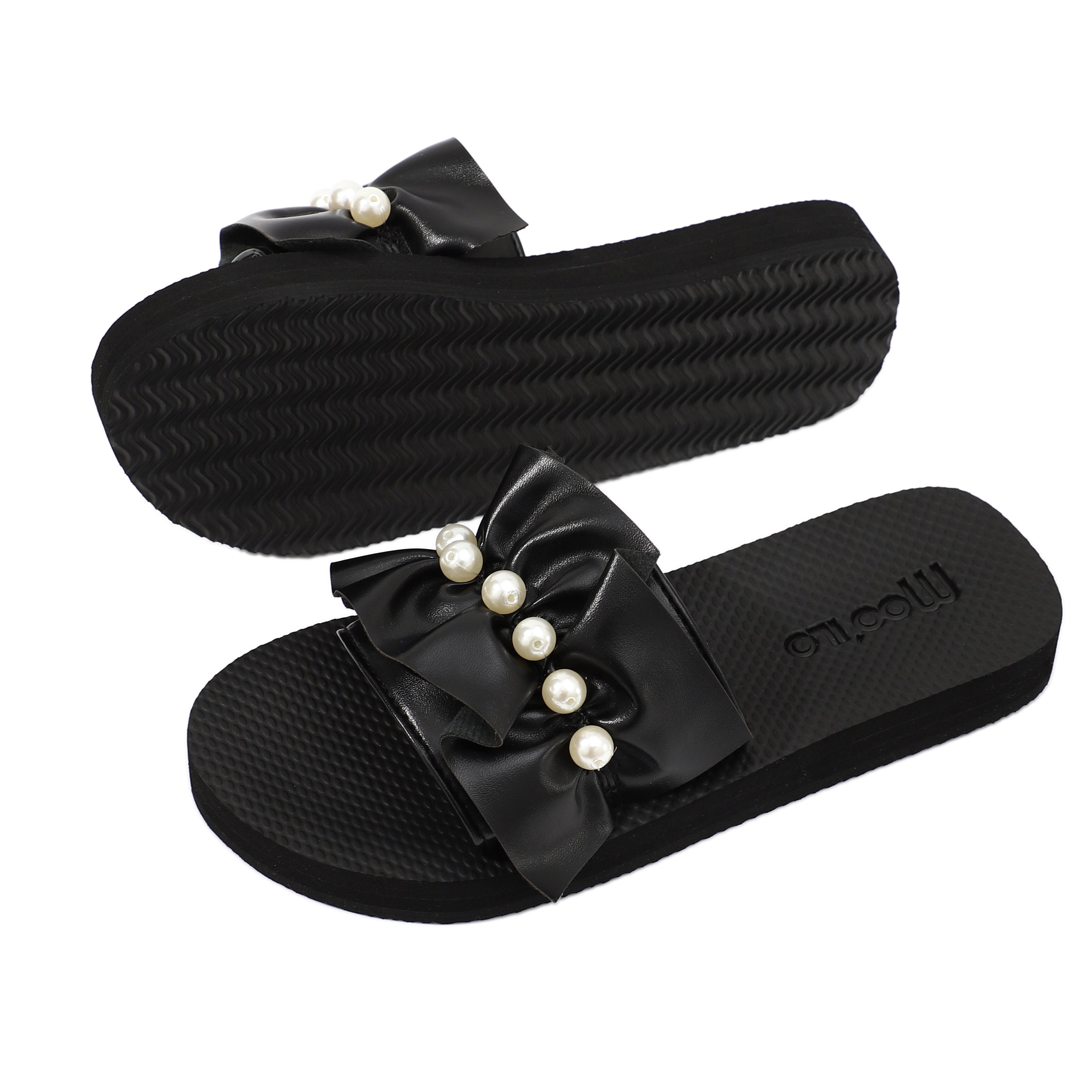 Pantolette / Fächer - Schwarz / B-Ware