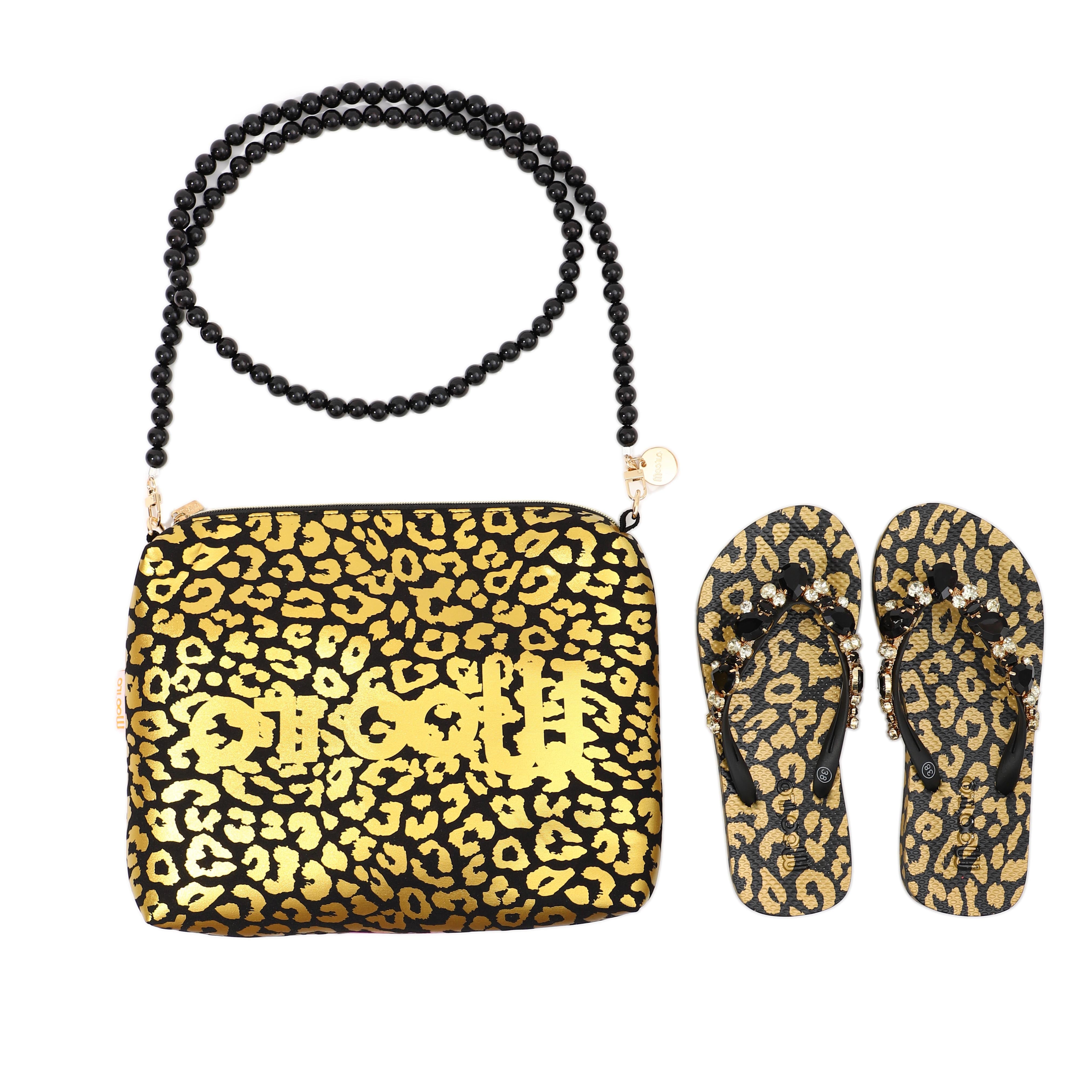 Flip-Flop / Leo Schwarz - Gold / Schwarz