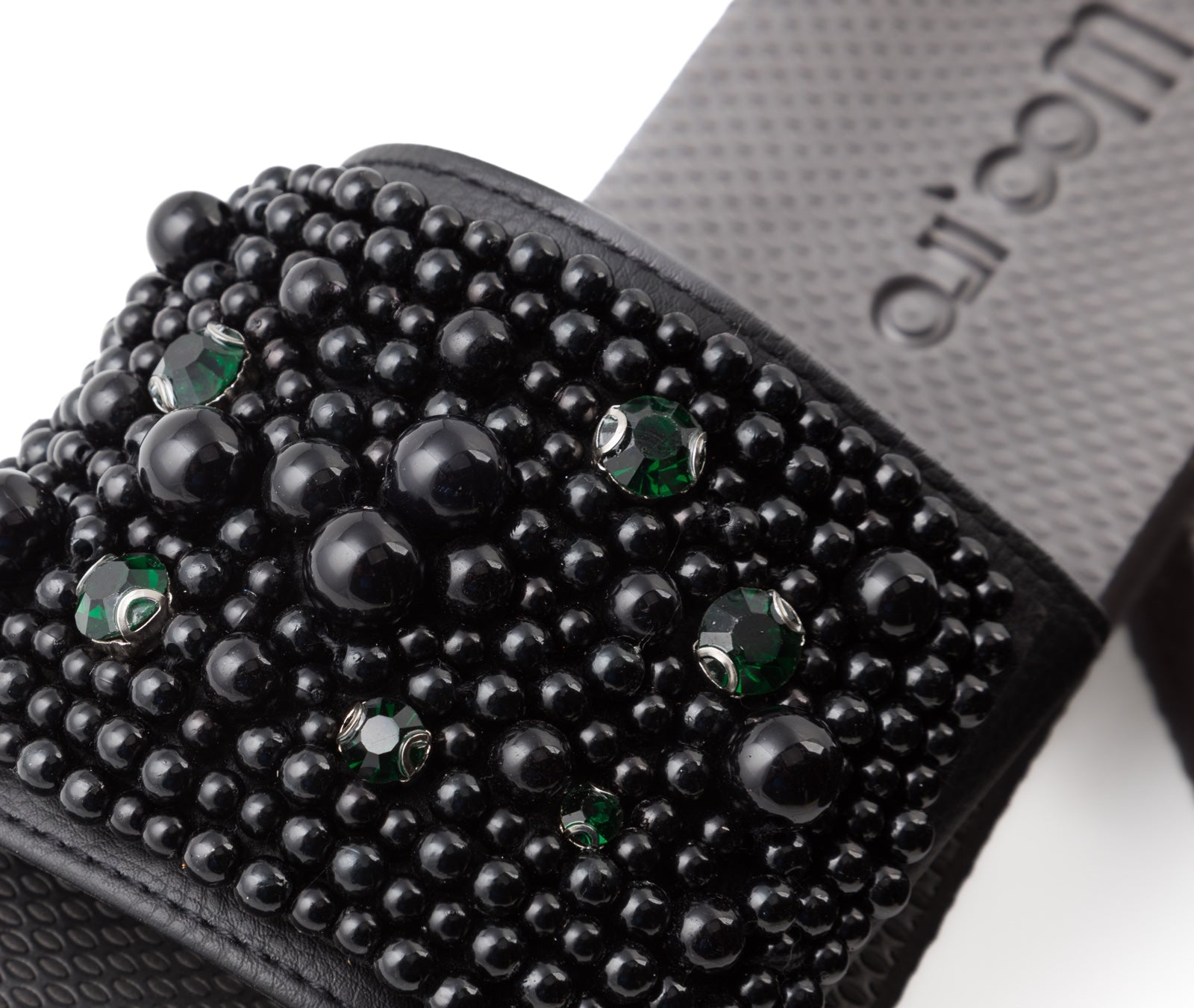 Pantolette / Perlen - Grün