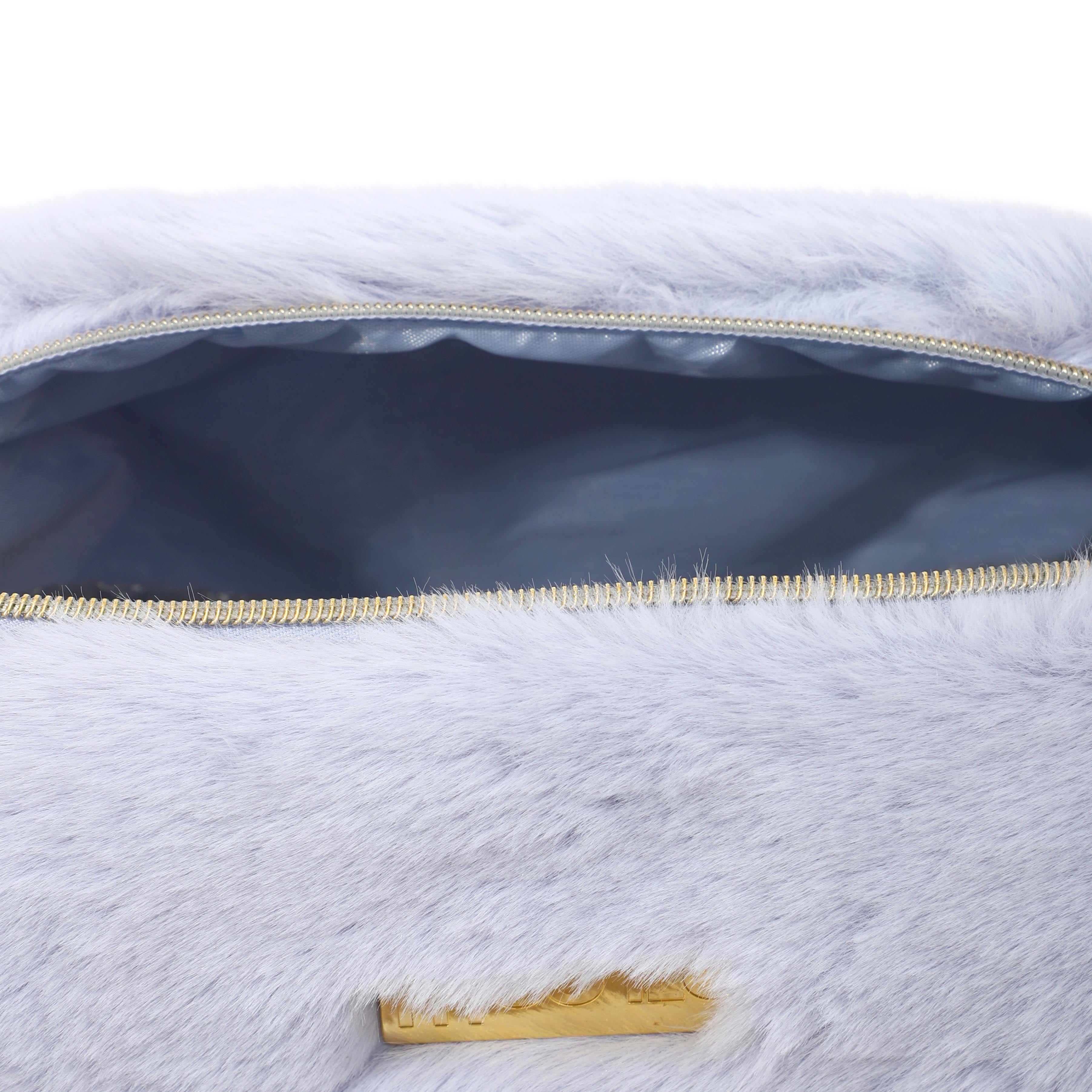 Pantolette / Teddy - Hellblau