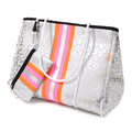 Taschen / Neopren-Shopper Lilly - Leo Weiß-Silber