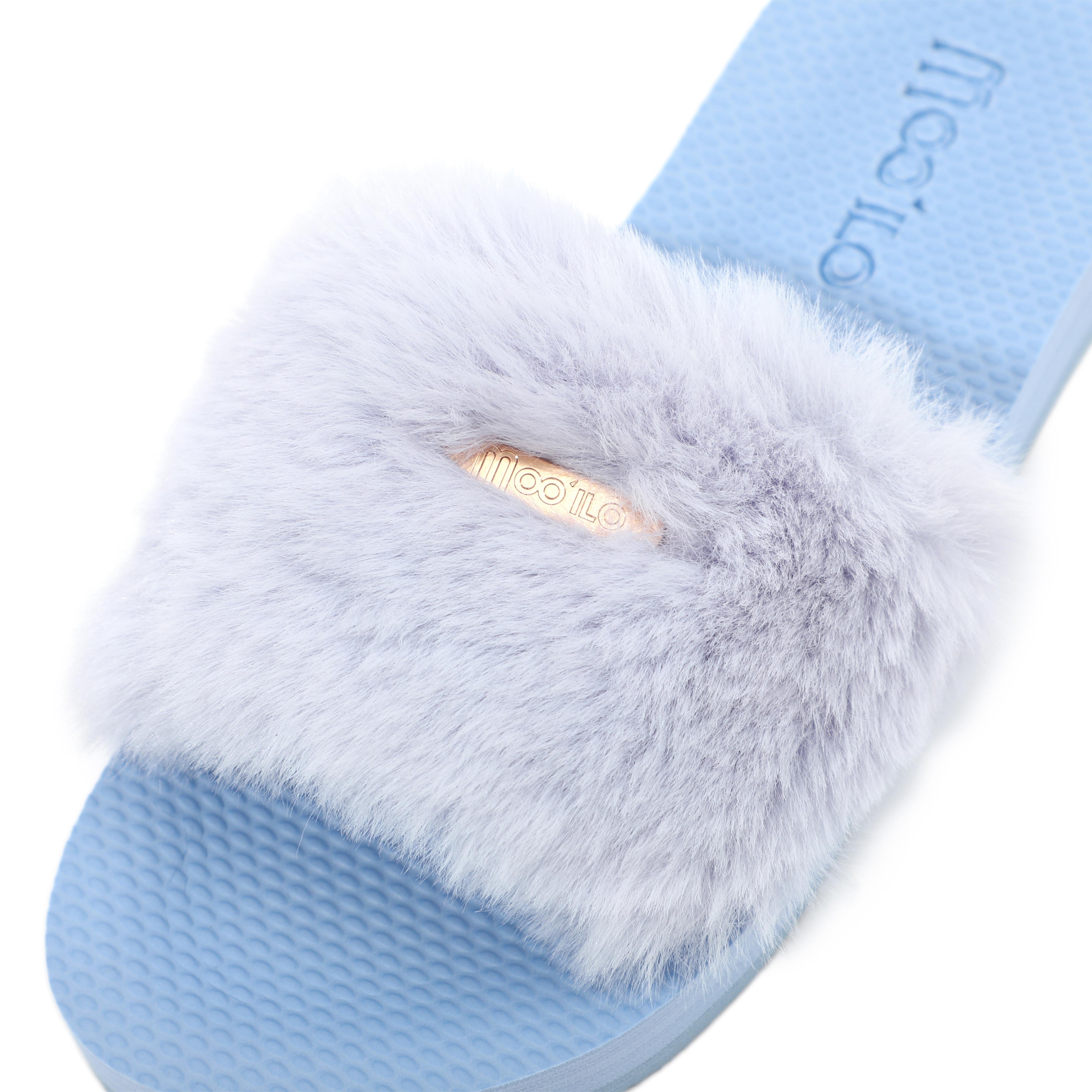 Pantolette / Teddy - Hellblau