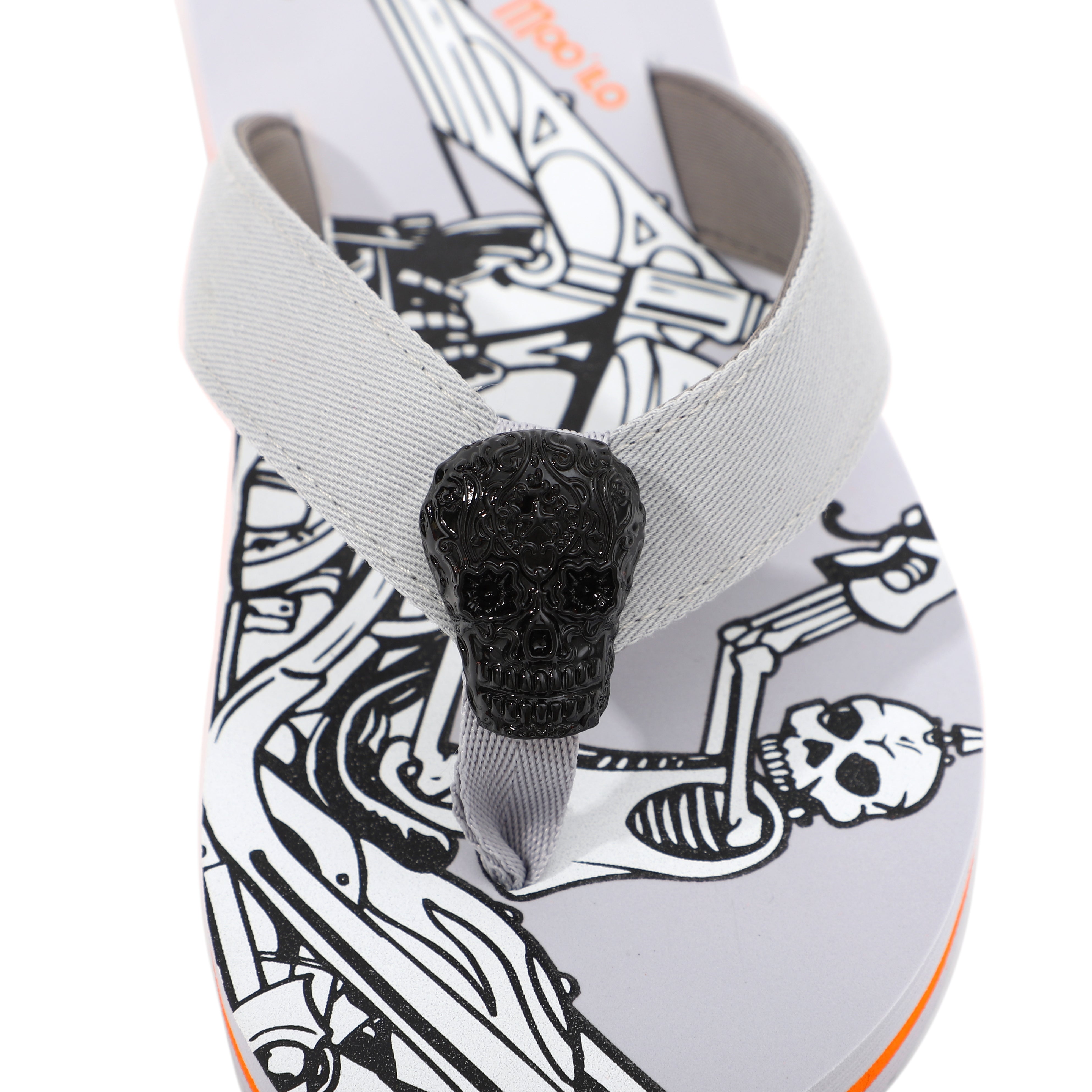 Flip-Flop Herren / Totenkopf Grau