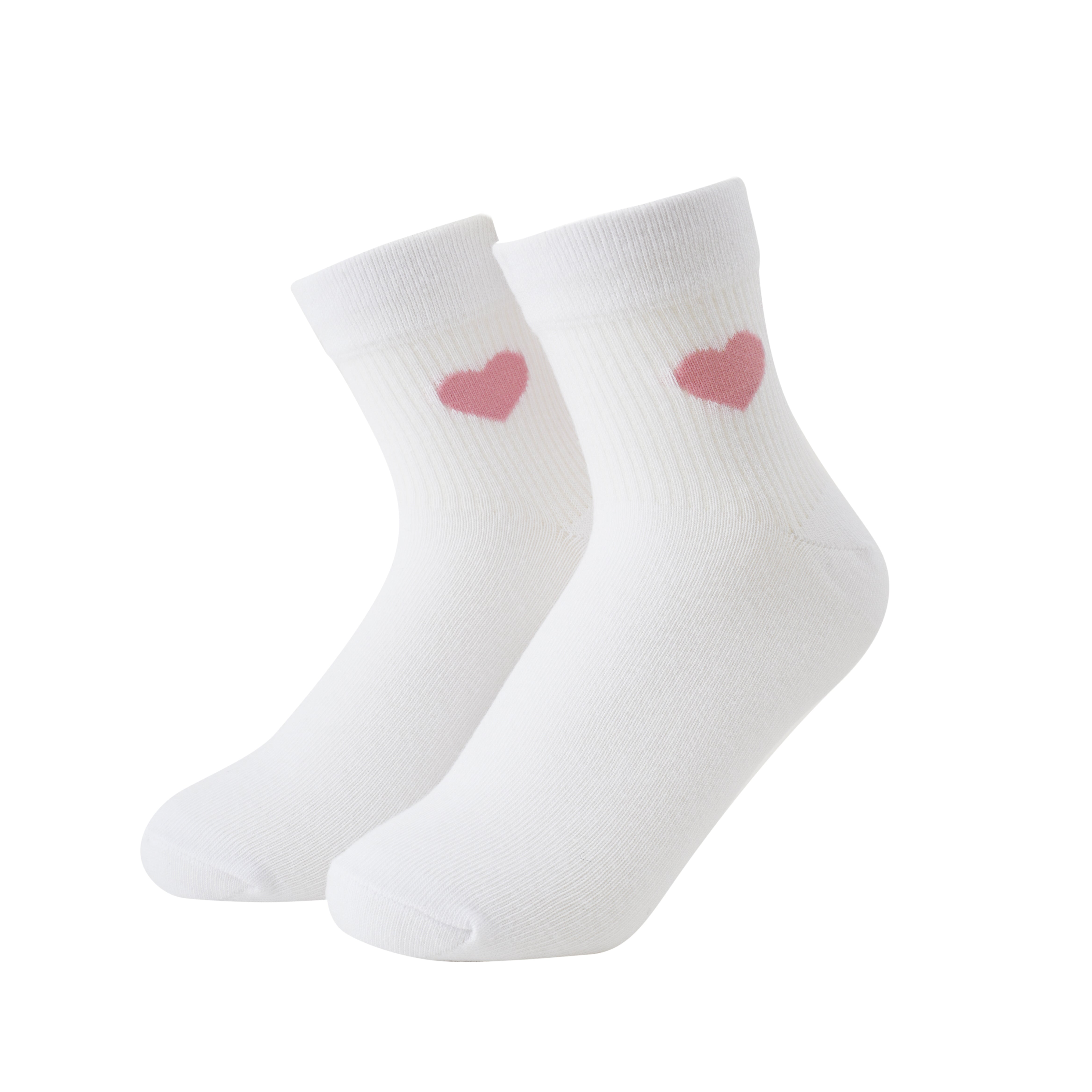 Socken / Streifen - Weiß-Pink
