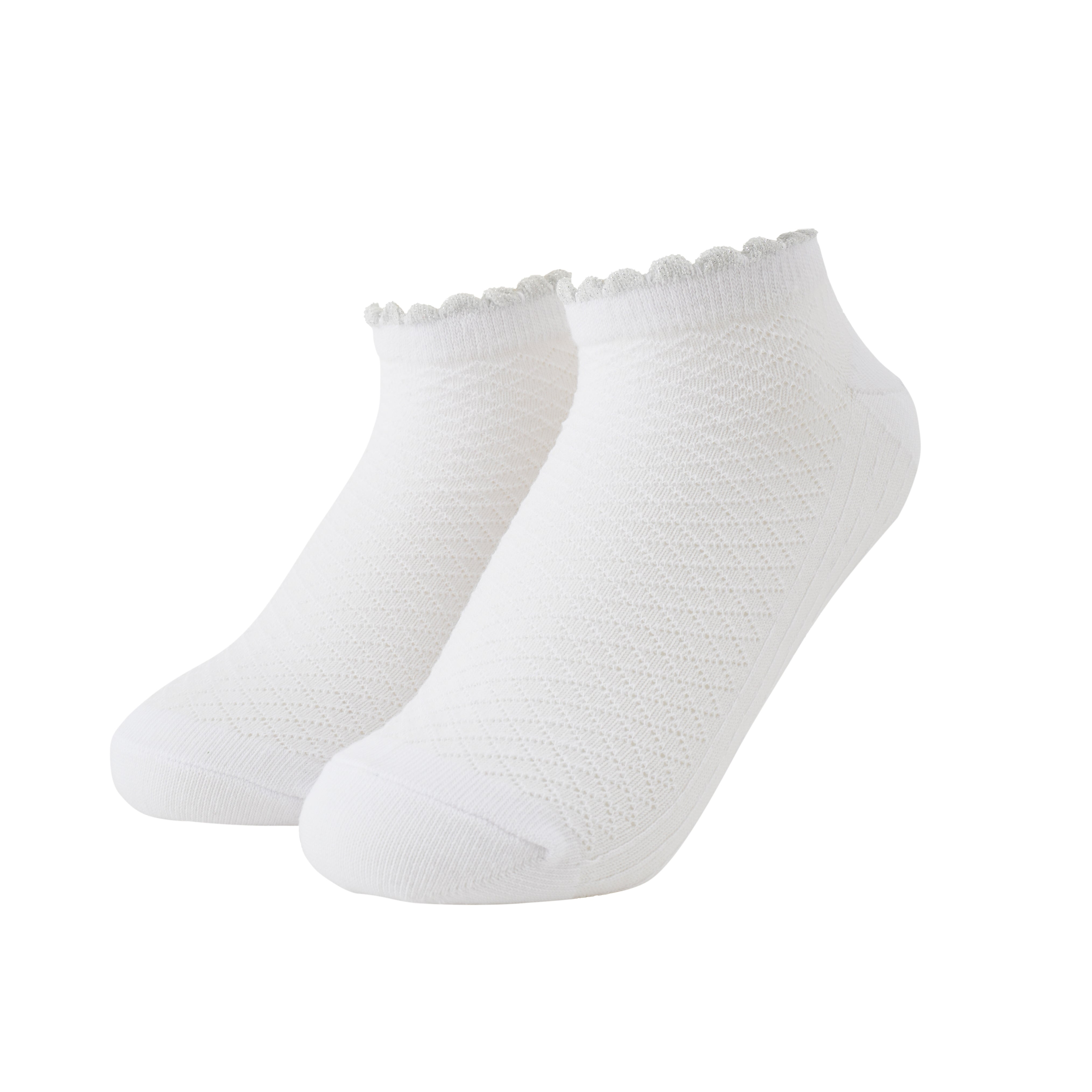 Socken / Karo - Weiß-Silber