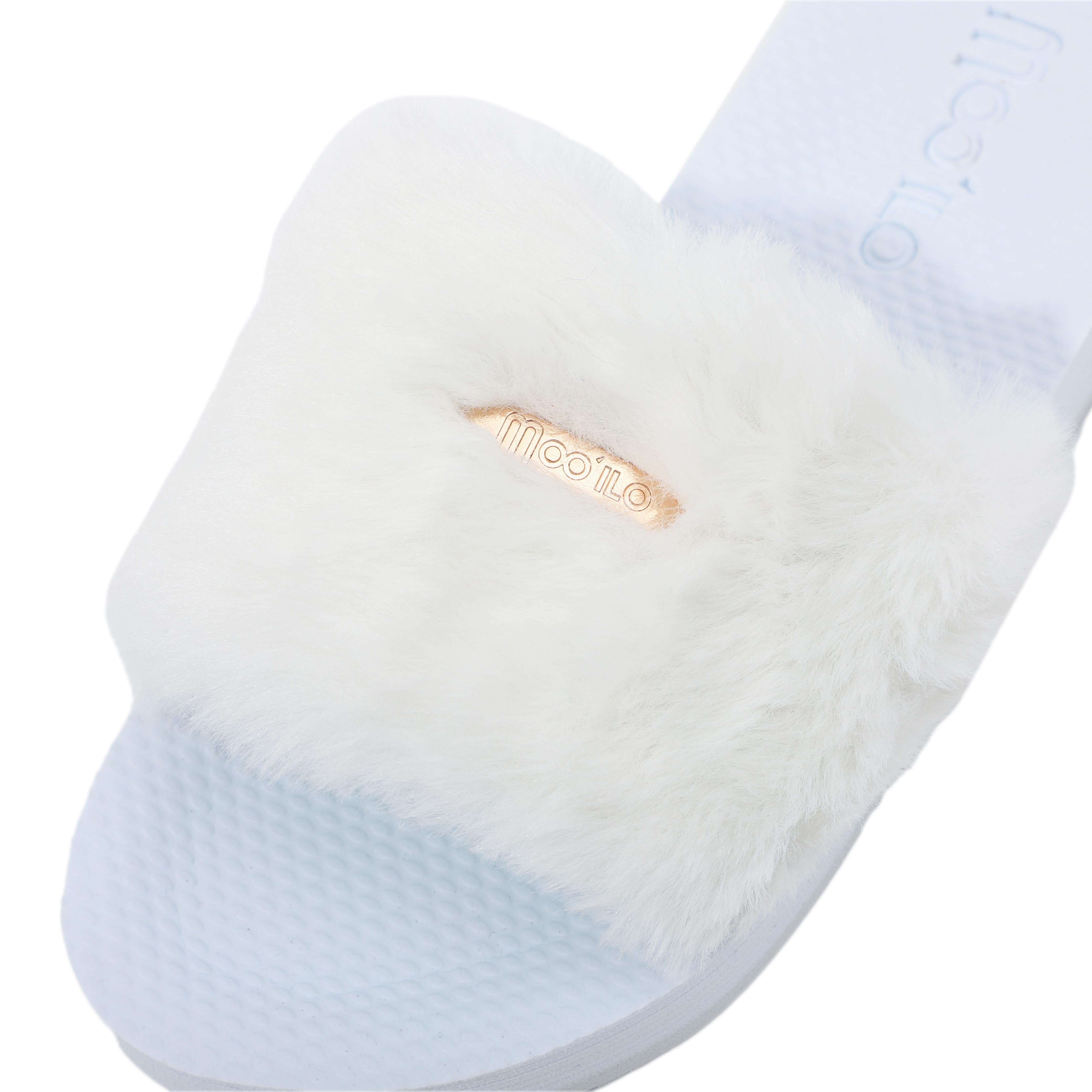 Pantolette / Teddy - Weiß