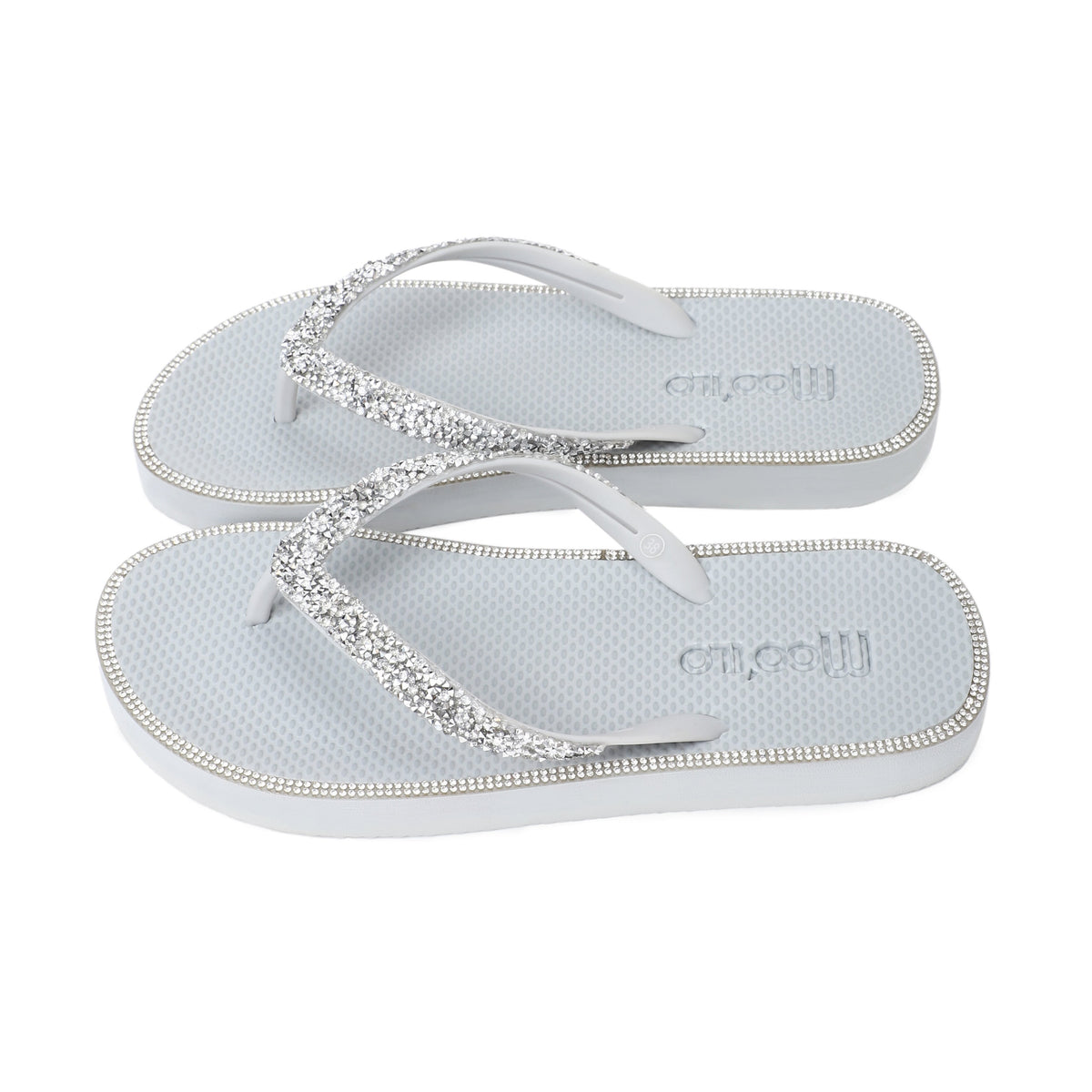 Chanclas / Anna Metallic - Plateado / embaladas en bolsa de neopreno metalizado / Producto de segunda calidad