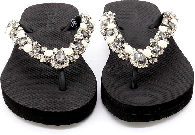 Flip-Flop / Blume - Schwarz / Rückläufer / B Ware