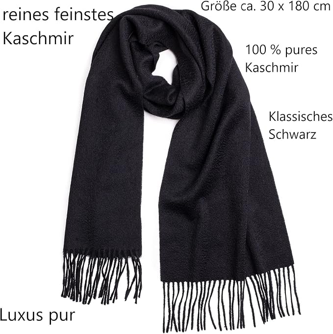 Schal - Tuch  / Kaschmir Klassiker "Schwarz"