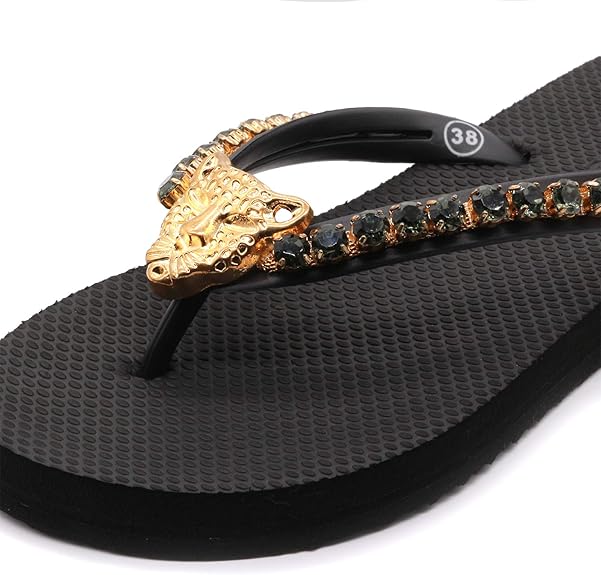Flip-Flop / Tiger - Schwarz Gold