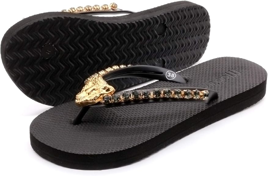 Flip-Flop / Tiger - Schwarz Gold