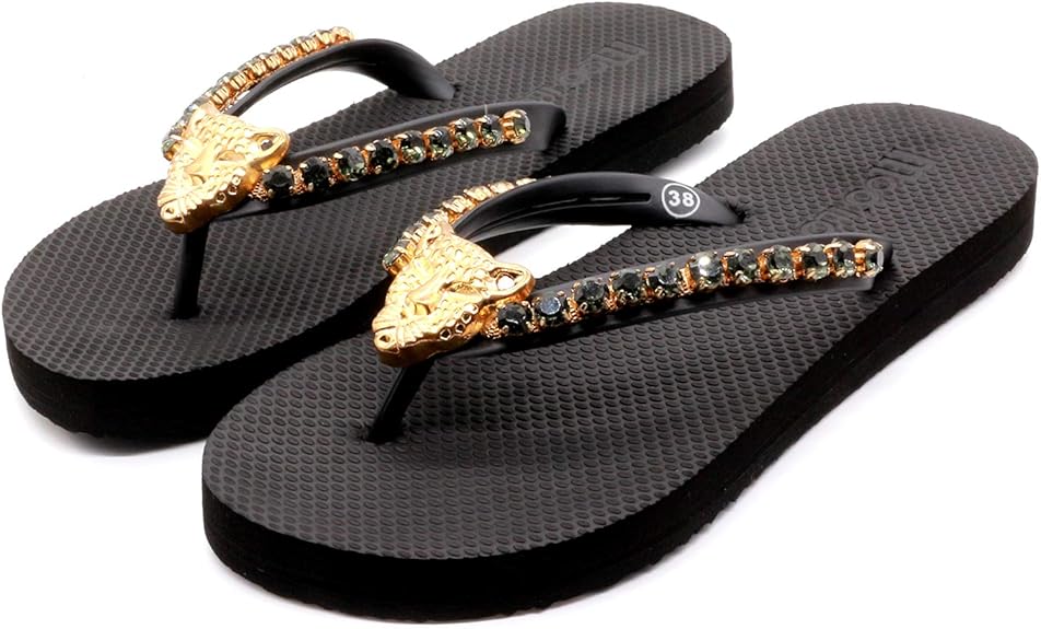 Flip-Flop / Tiger - Schwarz Gold