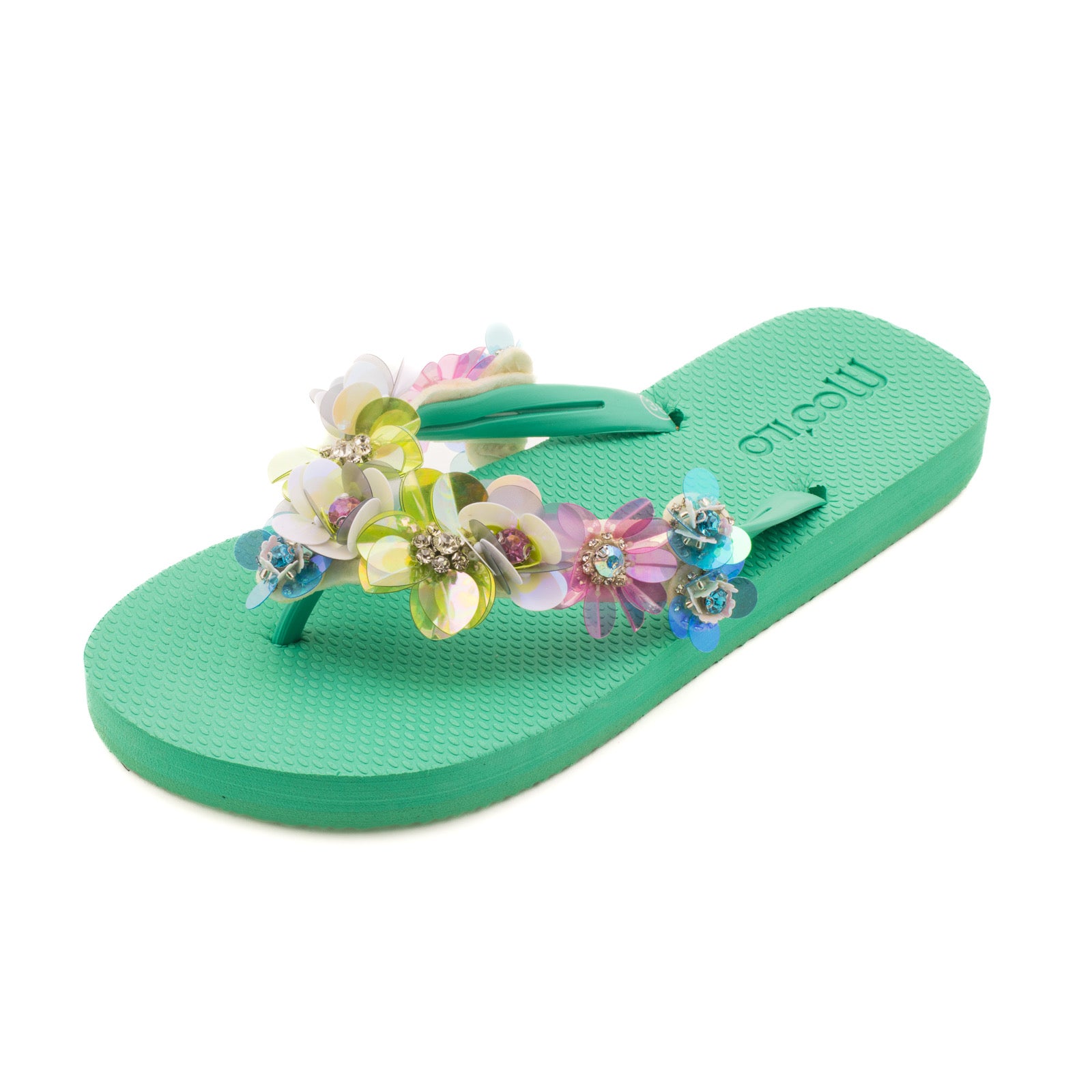 Flip-Flop / Blumen - Hellgrün