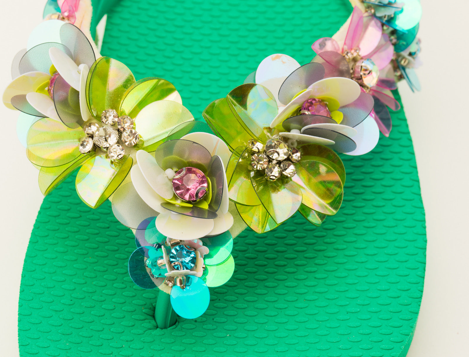 Flip-Flop / Blumen - Hellgrün