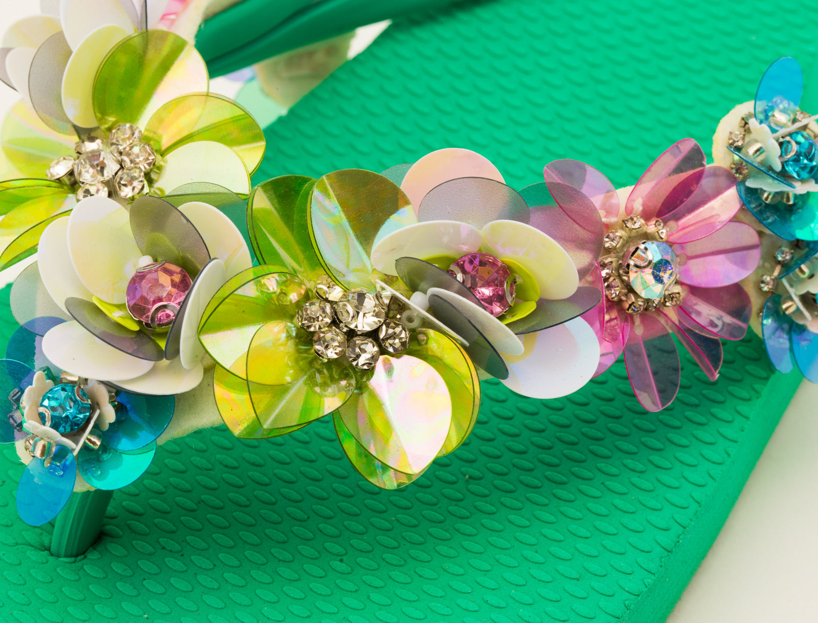 Flip-Flop / Blumen - Hellgrün