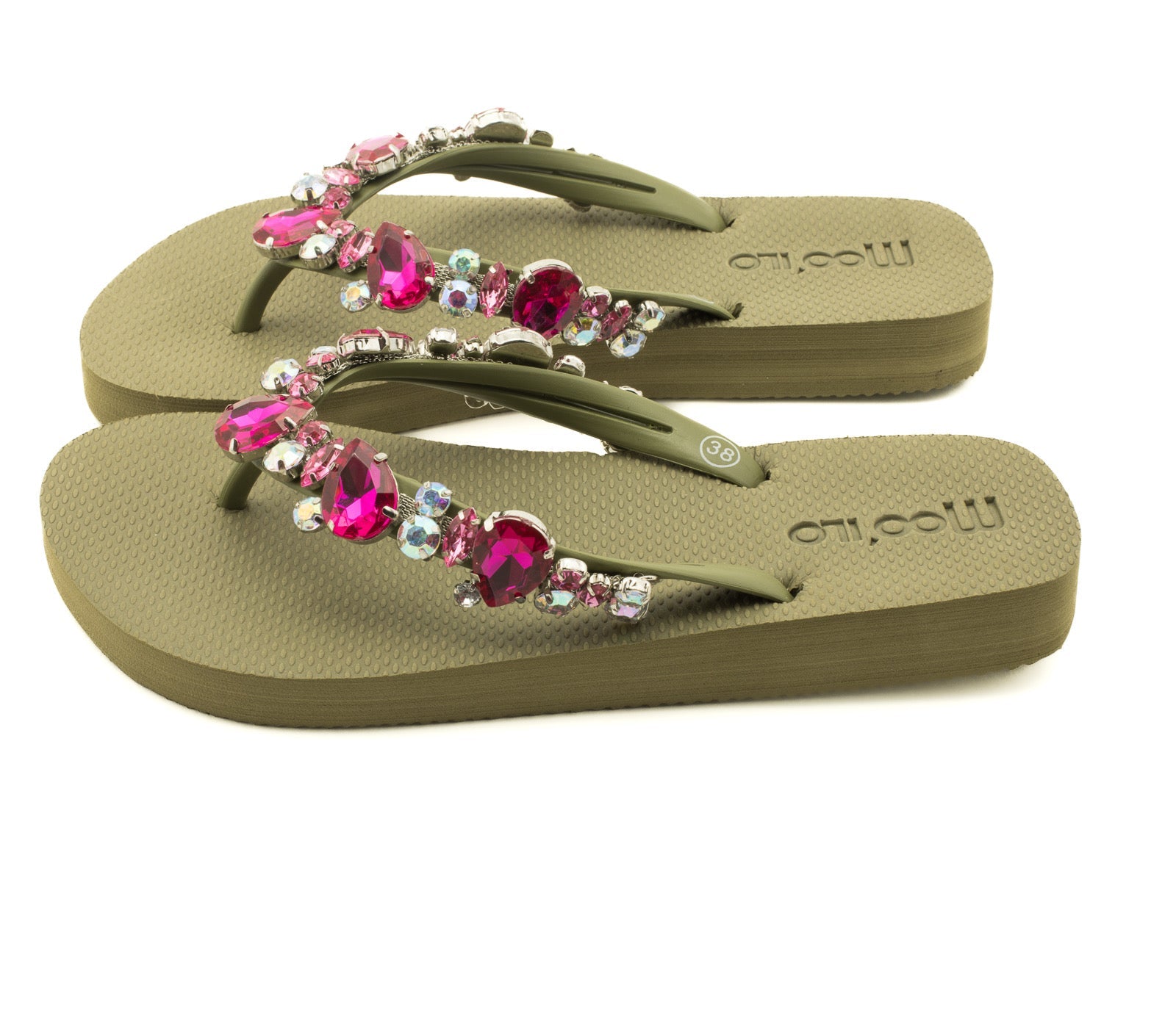 Flip-Flop / Katja - Khaki-Pink / B Ware