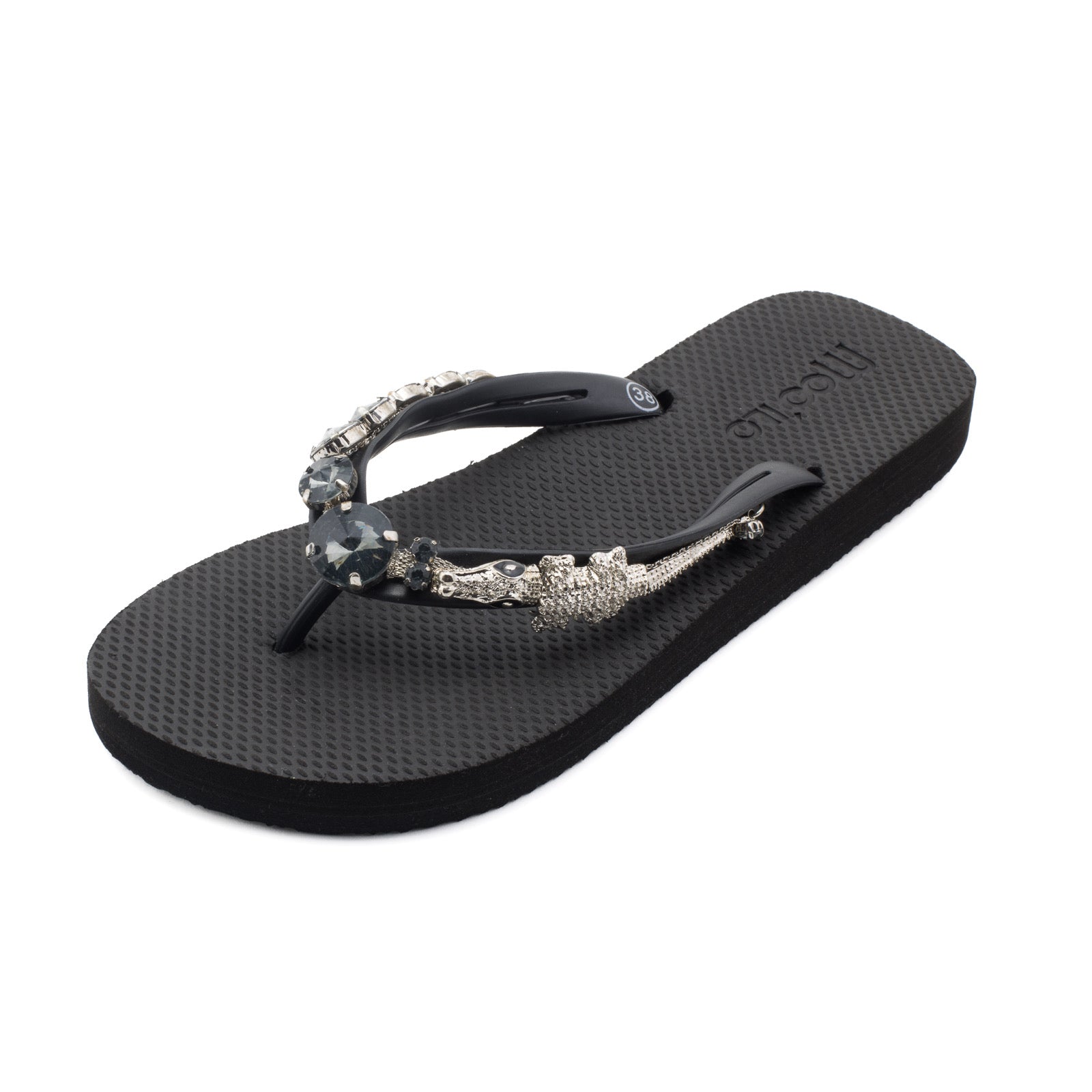Flip-Flop / Croco - Schwarz