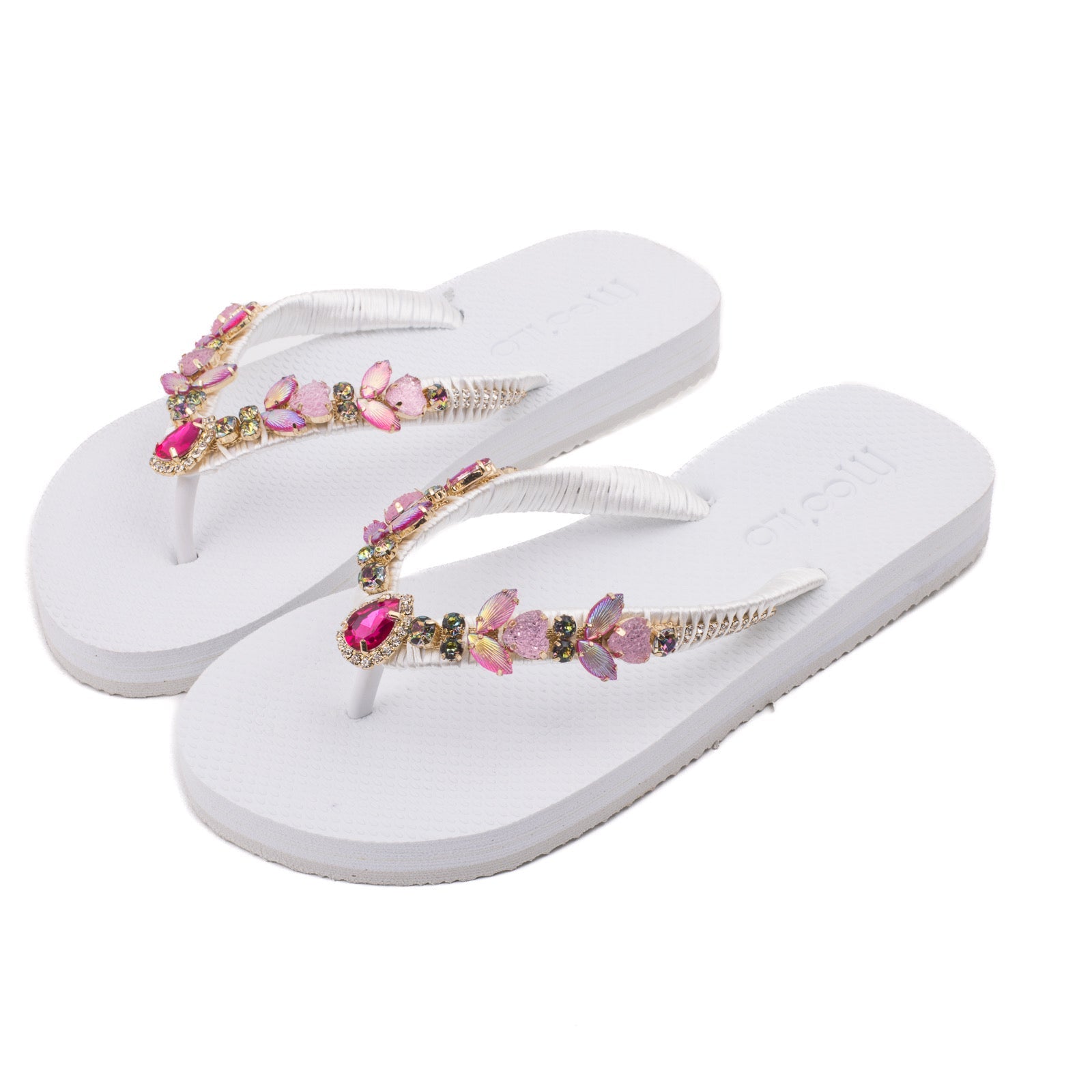 Flip-Flop / Diamant - Weiß-Pink