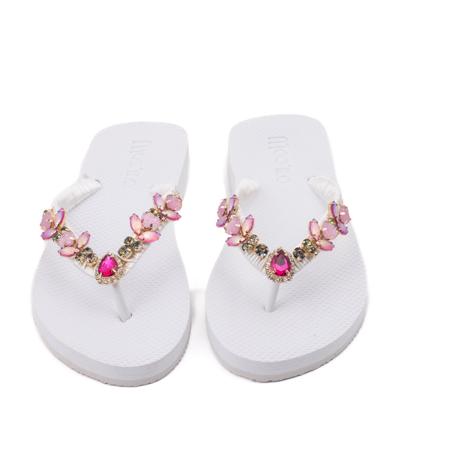 Flip-Flop / Diamant - Weiß-Pink