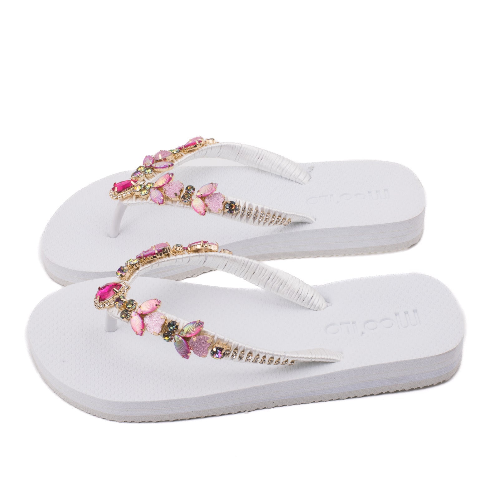 Flip-Flop / Diamant - Weiß-Pink