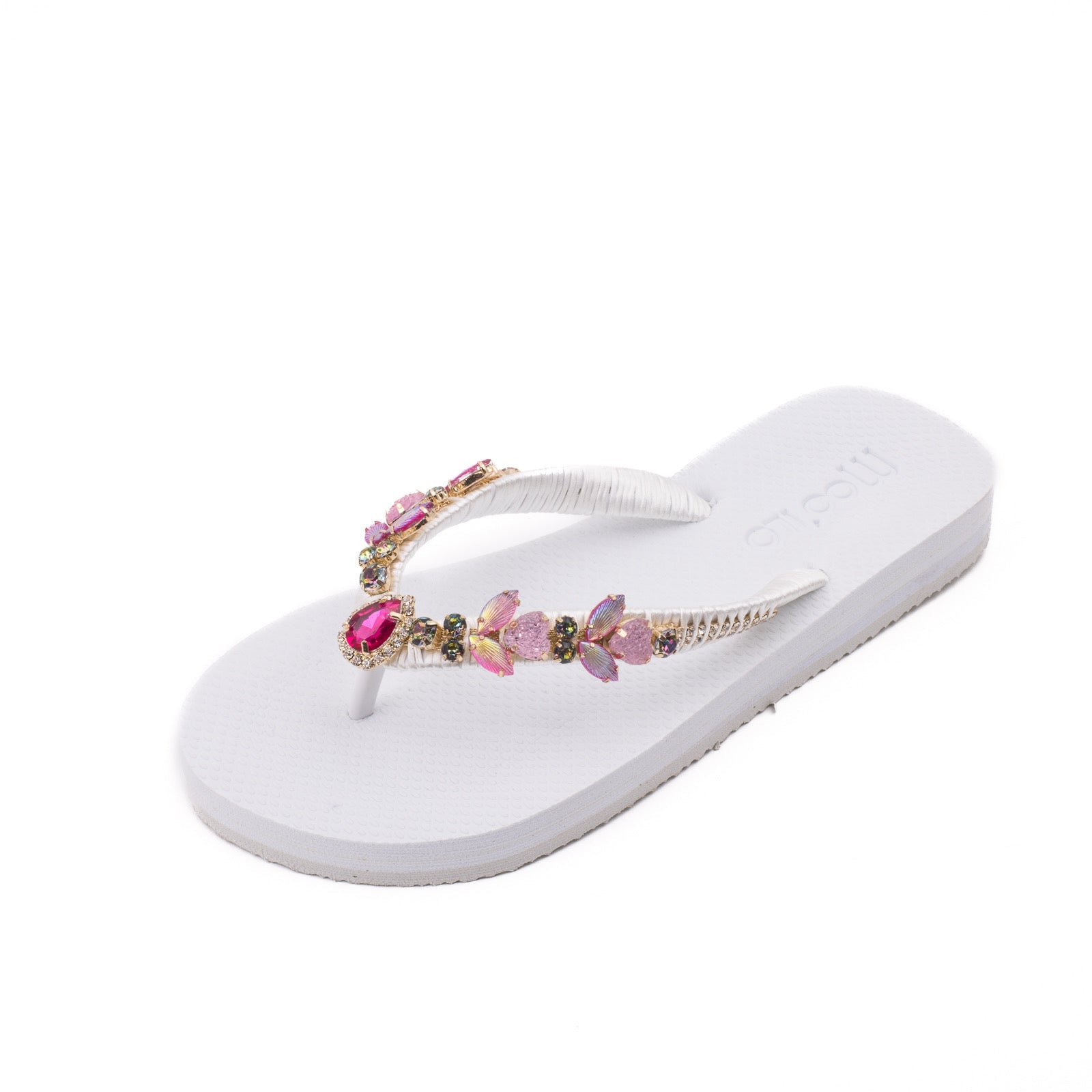 Flip-Flop / Diamant - Weiß-Pink