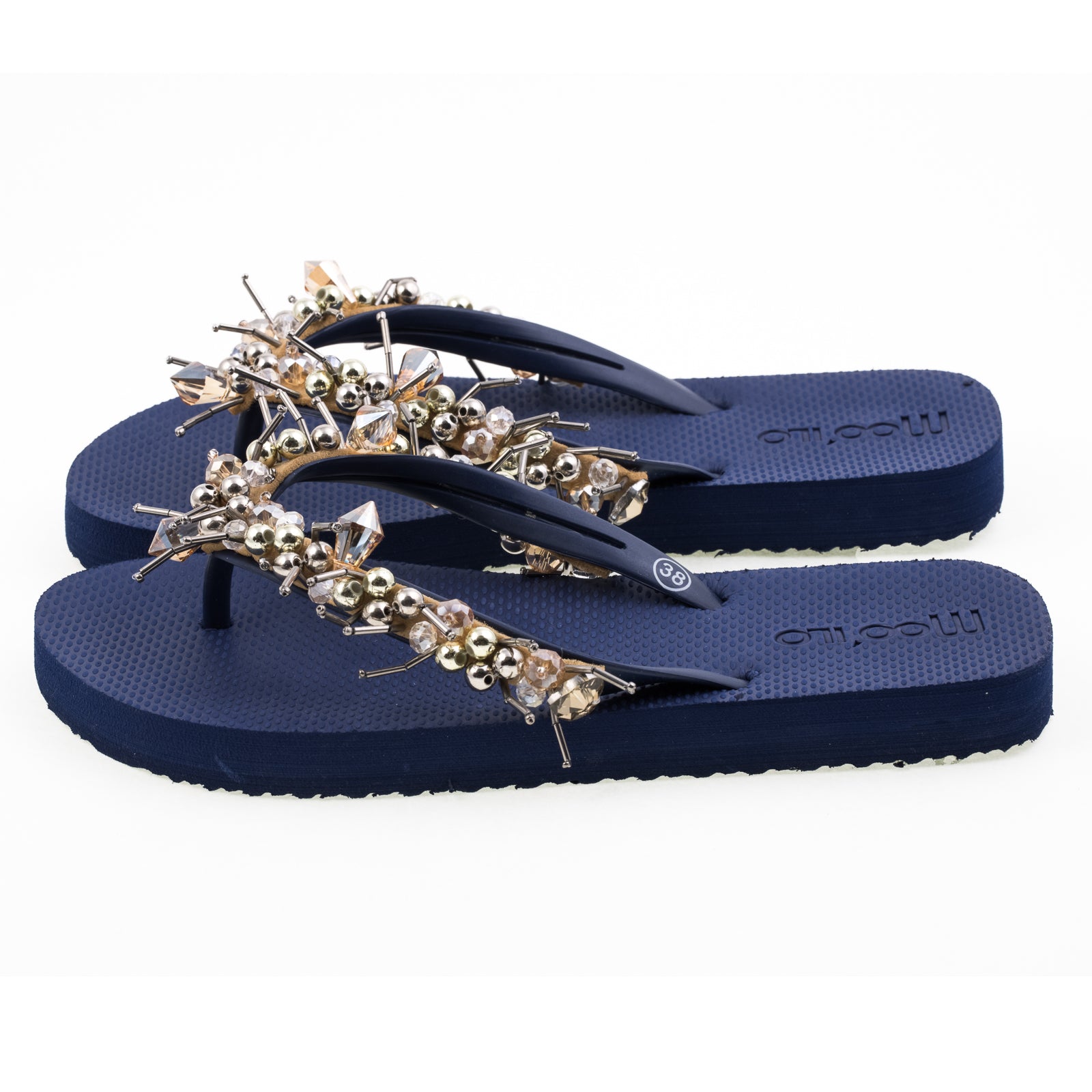 Flip-Flop Dunkelblau Spikes / alte Kollektion / Modenschow Rückläufer / B Ware