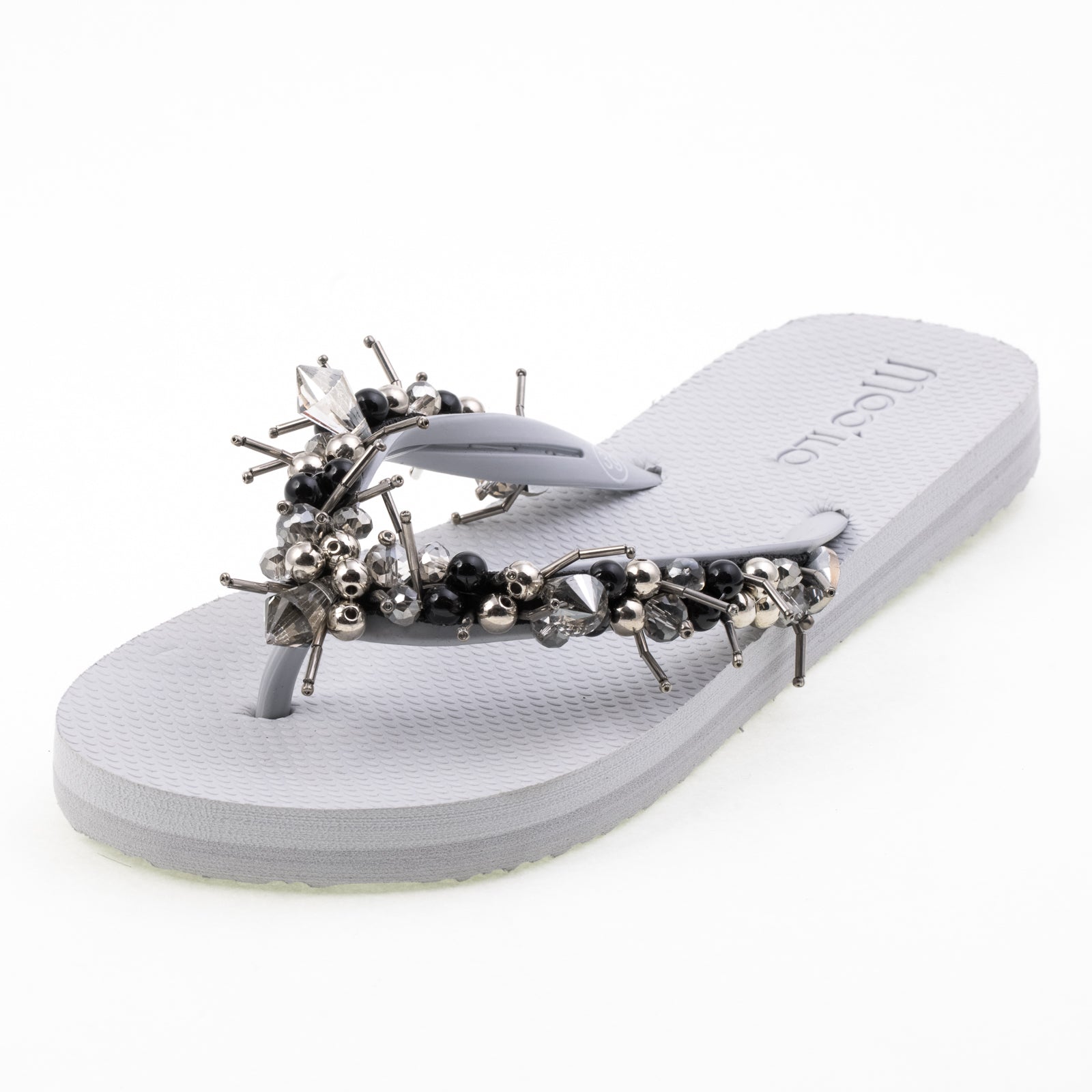 Flip-Flop Grau Spikes / alte Kollektion / Modenschow Rückläufer / B Ware
