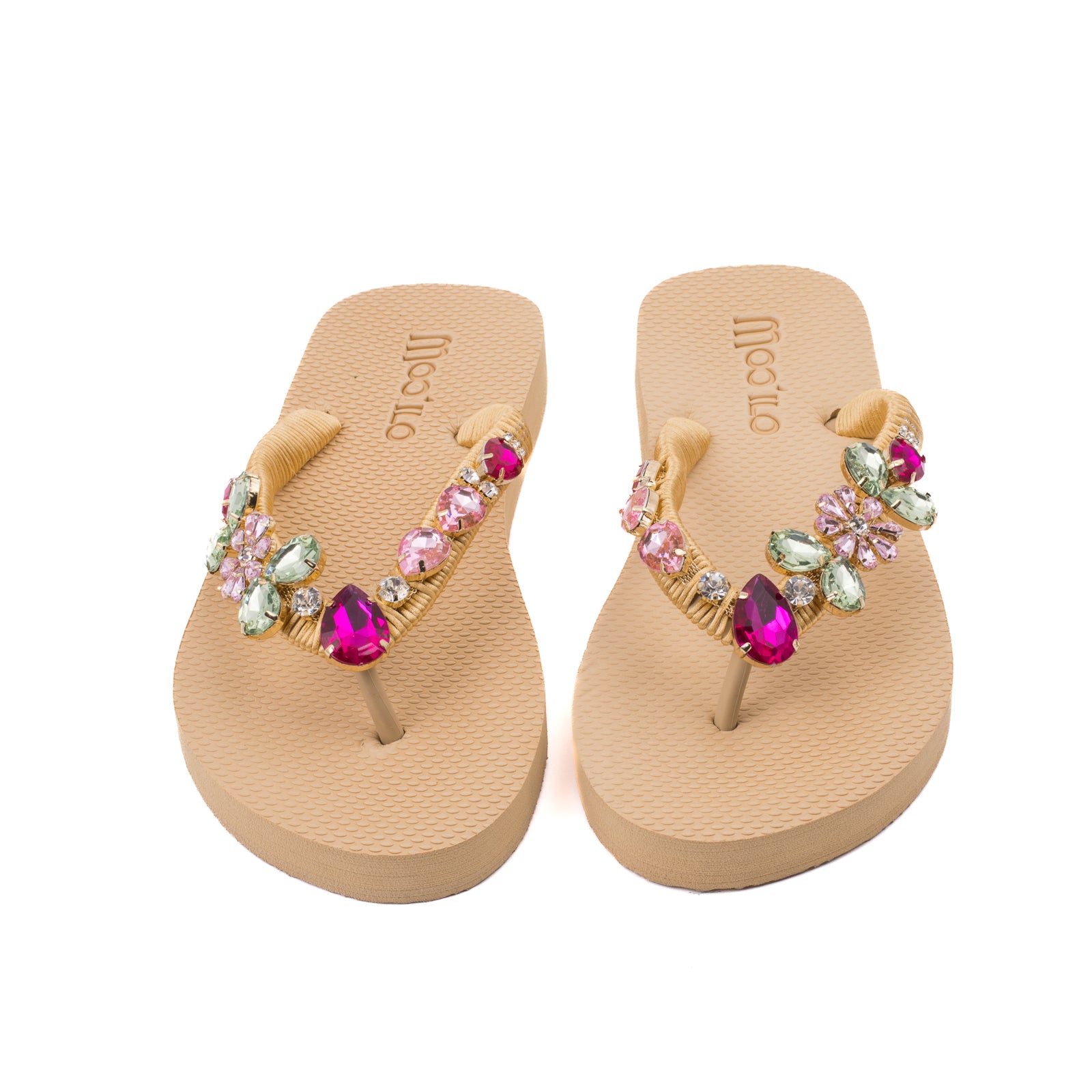 Flip-Flop / Beige - Band  Gold / Kollektionswechsel