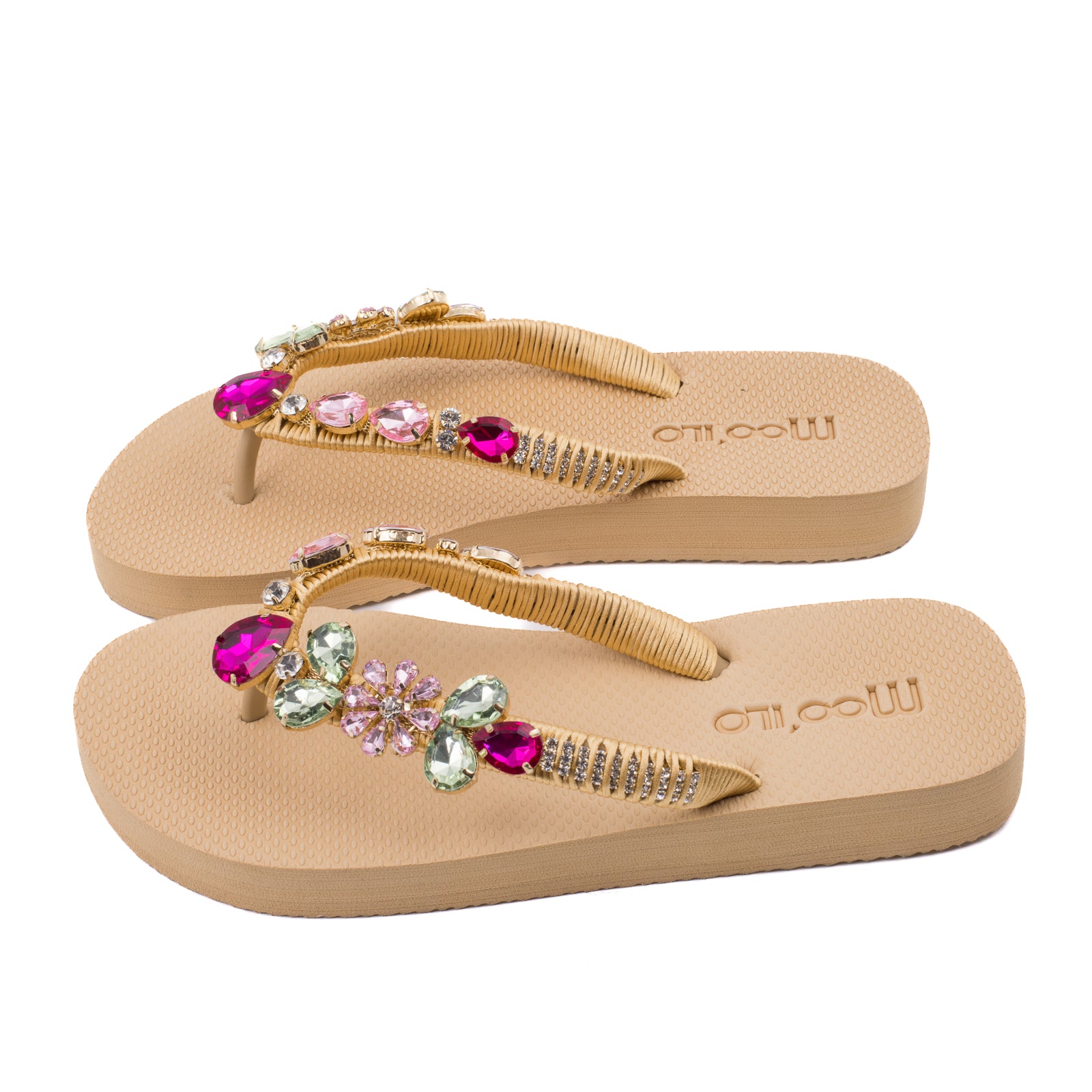Flip-Flop / Beige - Band  Gold / Kollektionswechsel