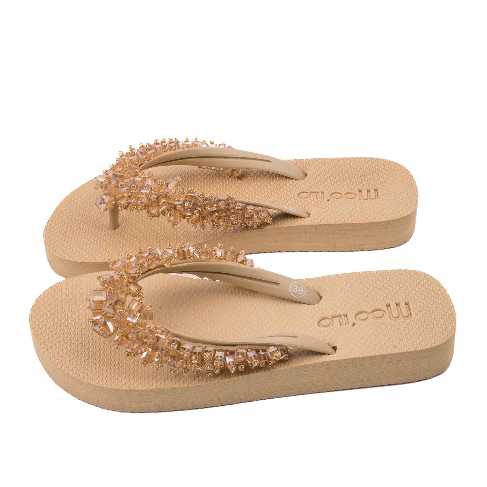 Flip-Flop / Spikes - Beige / Rückläufer B Ware