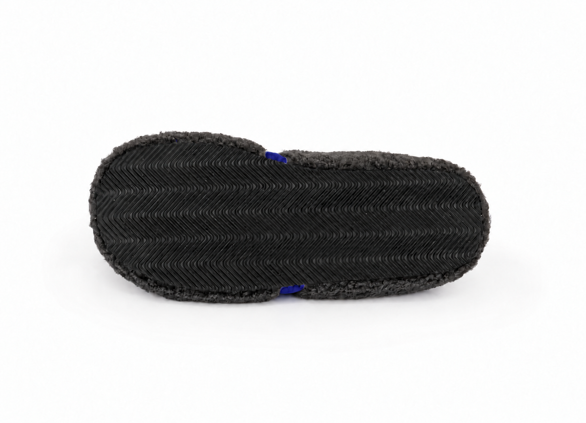 Hausschuhe / Slipper Helen Schleife - Blau / mit gratis flauschigen Taschengurt Teddy