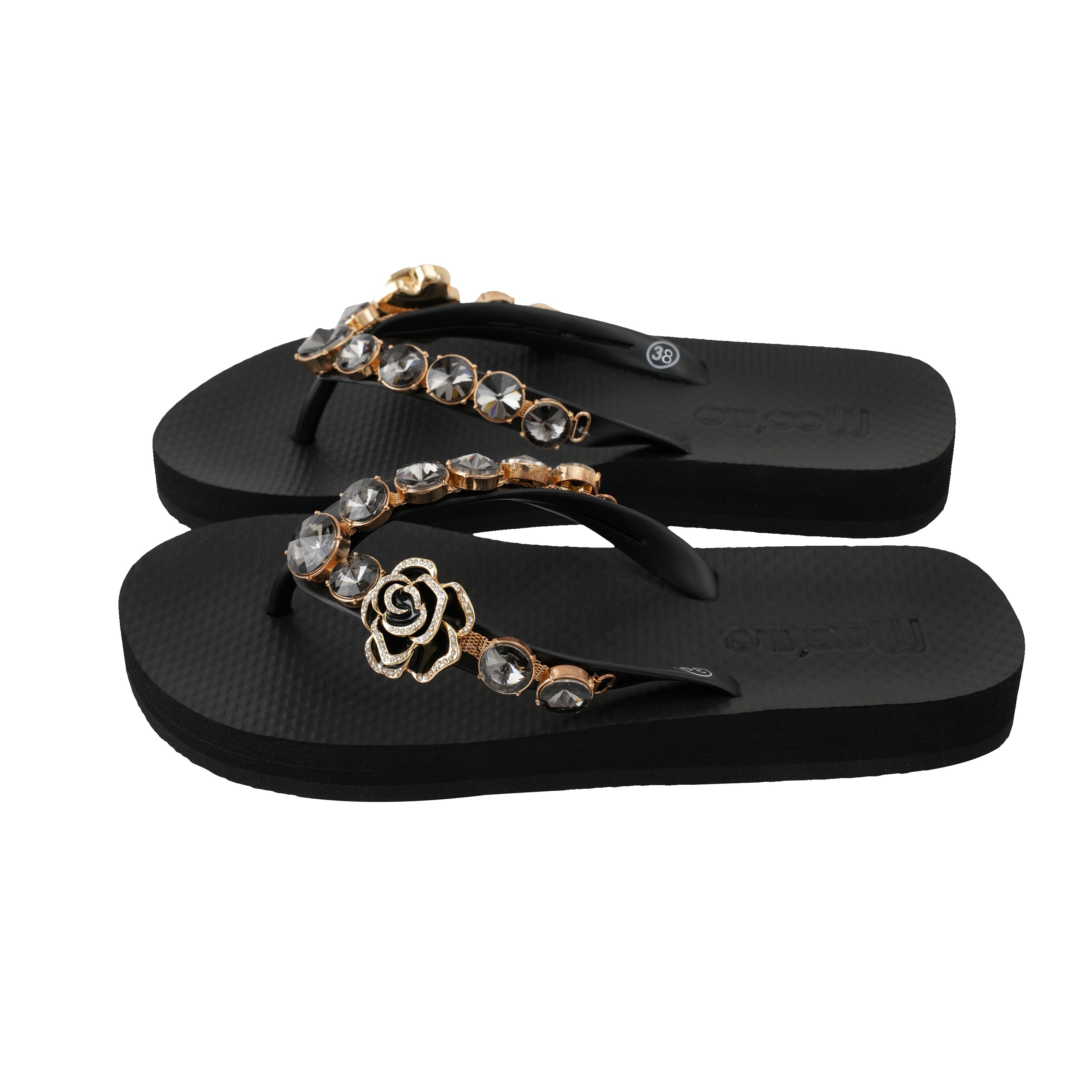 Flip-Flop / Rose - Schwarz-Gold